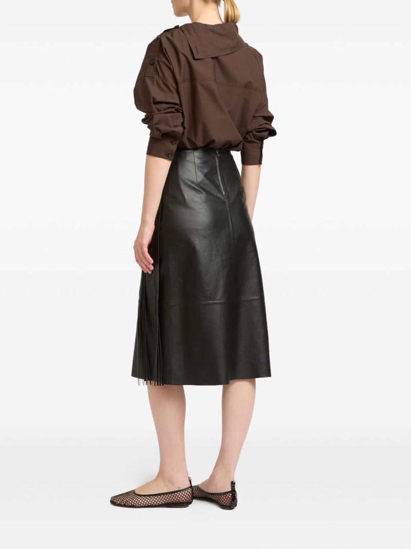 fringed leather wrap skirt 3