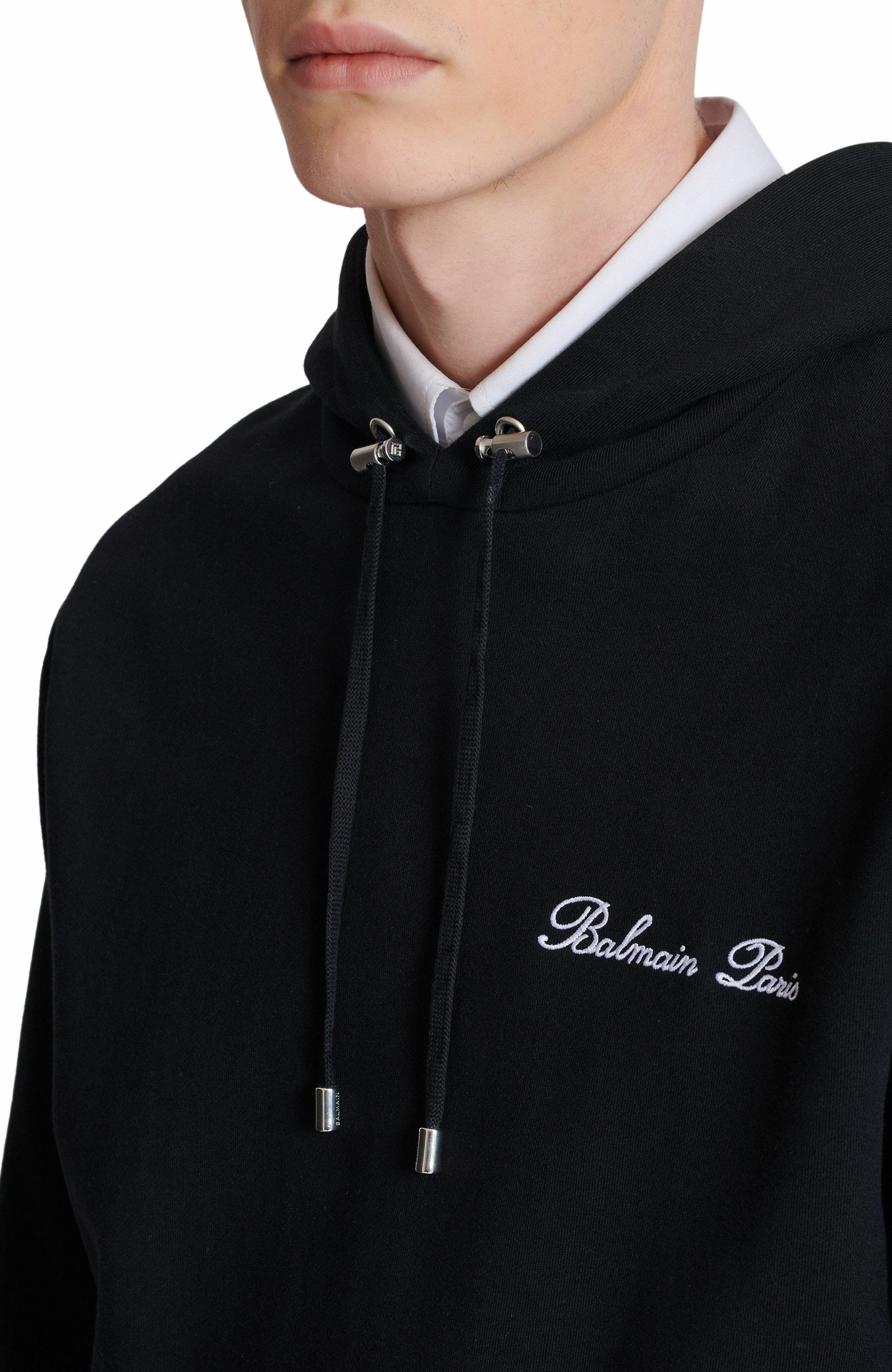 Balmain Signature hoodie in Black at Nordstrom - 7