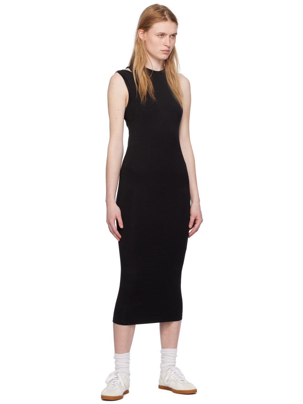 Black Layered Midi Dress - 4
