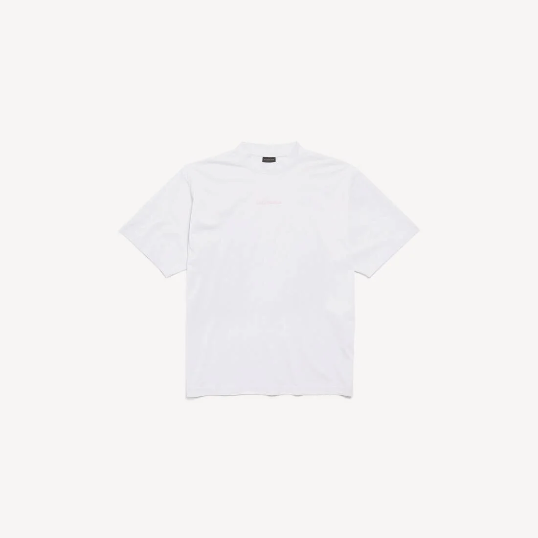 Men's Balenciaga 백 T 셔츠 중간 적합 더러운 White/baby-pink - 1