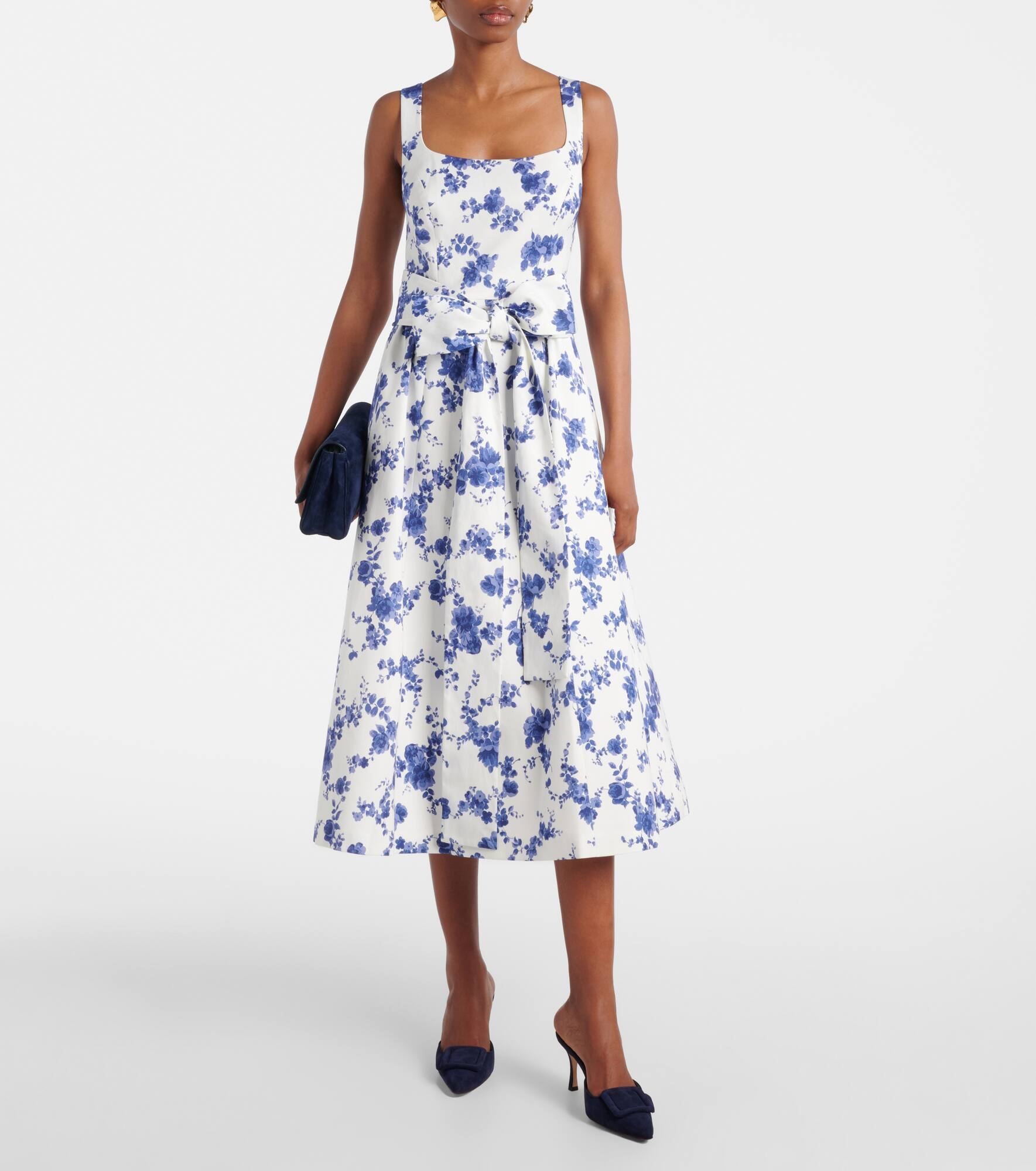 Floral faille midi dress - 2