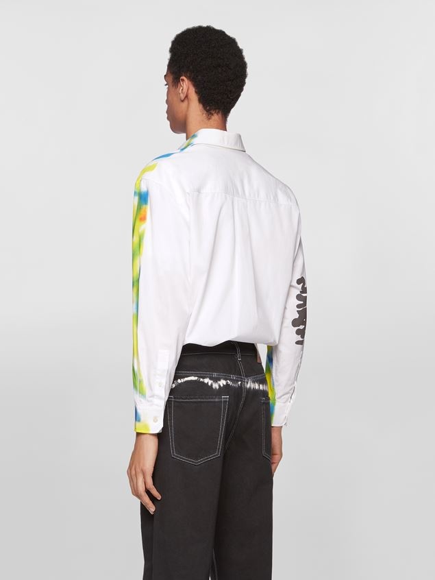 SCRIBBLE SPRAY PRINT COTTON POPLIN SHIRT - 3