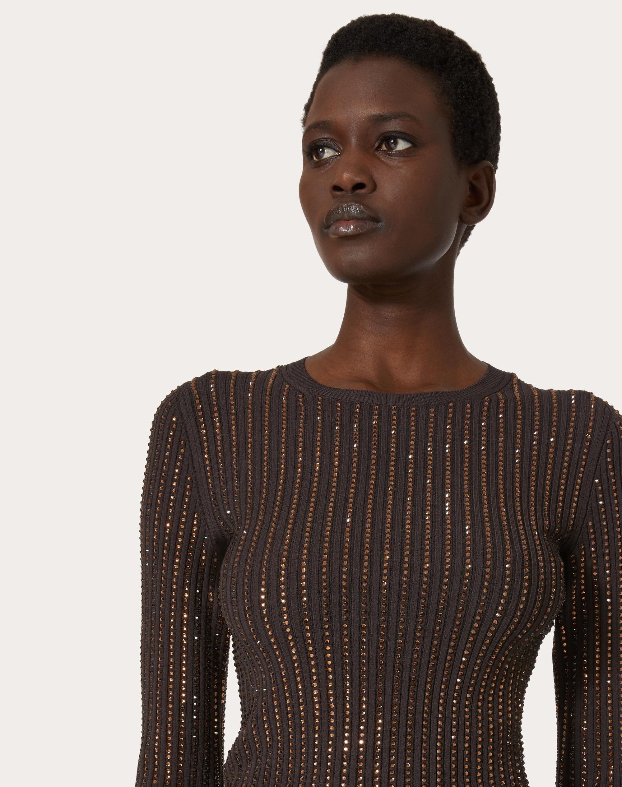 EMBROIDERED STRETCH VISCOSE SWEATER - 5