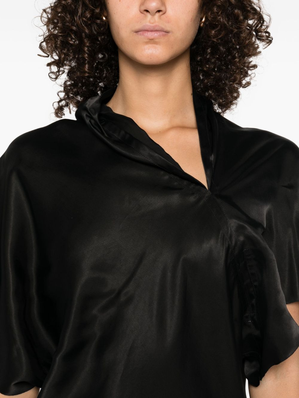 draped one-shoulder midi dress - 5