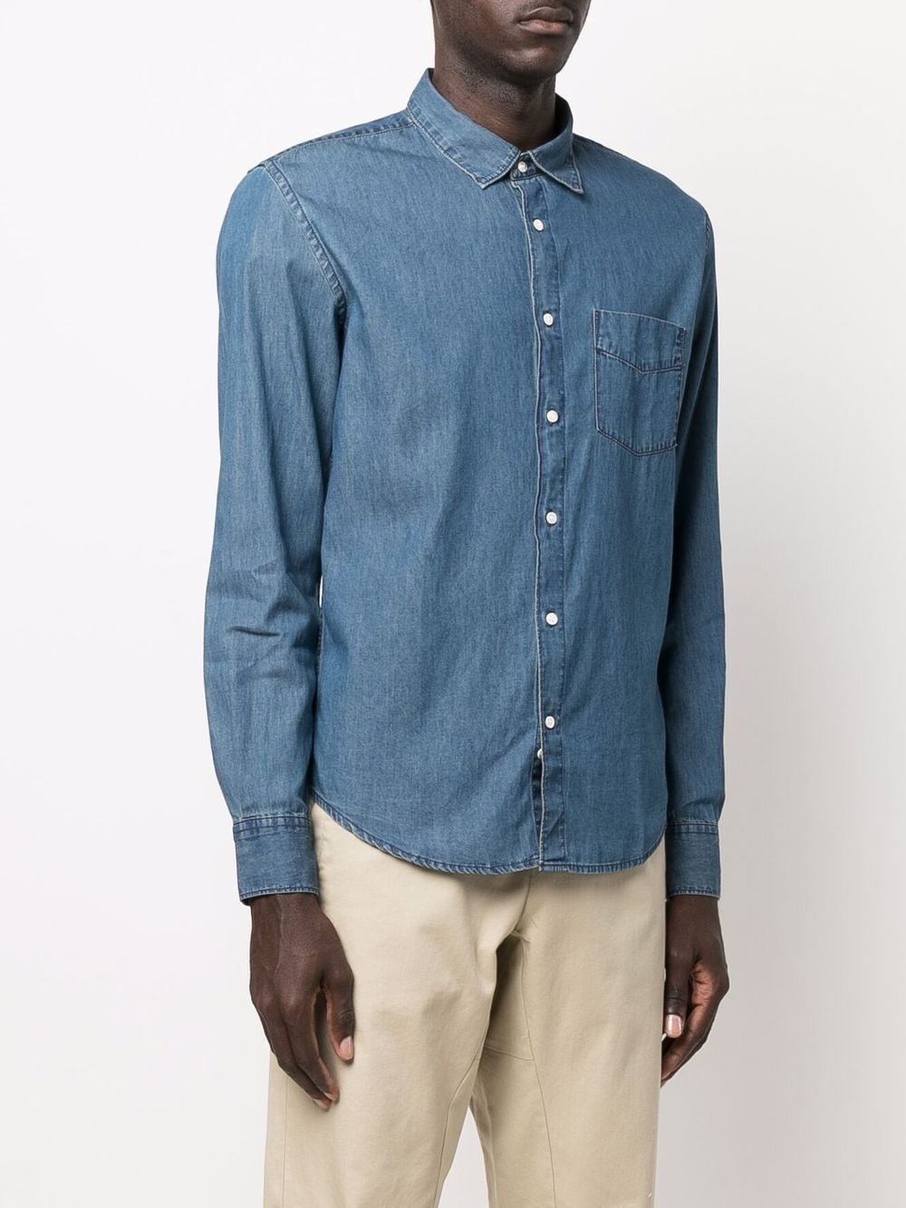 pocket button-up denim shirt - 3