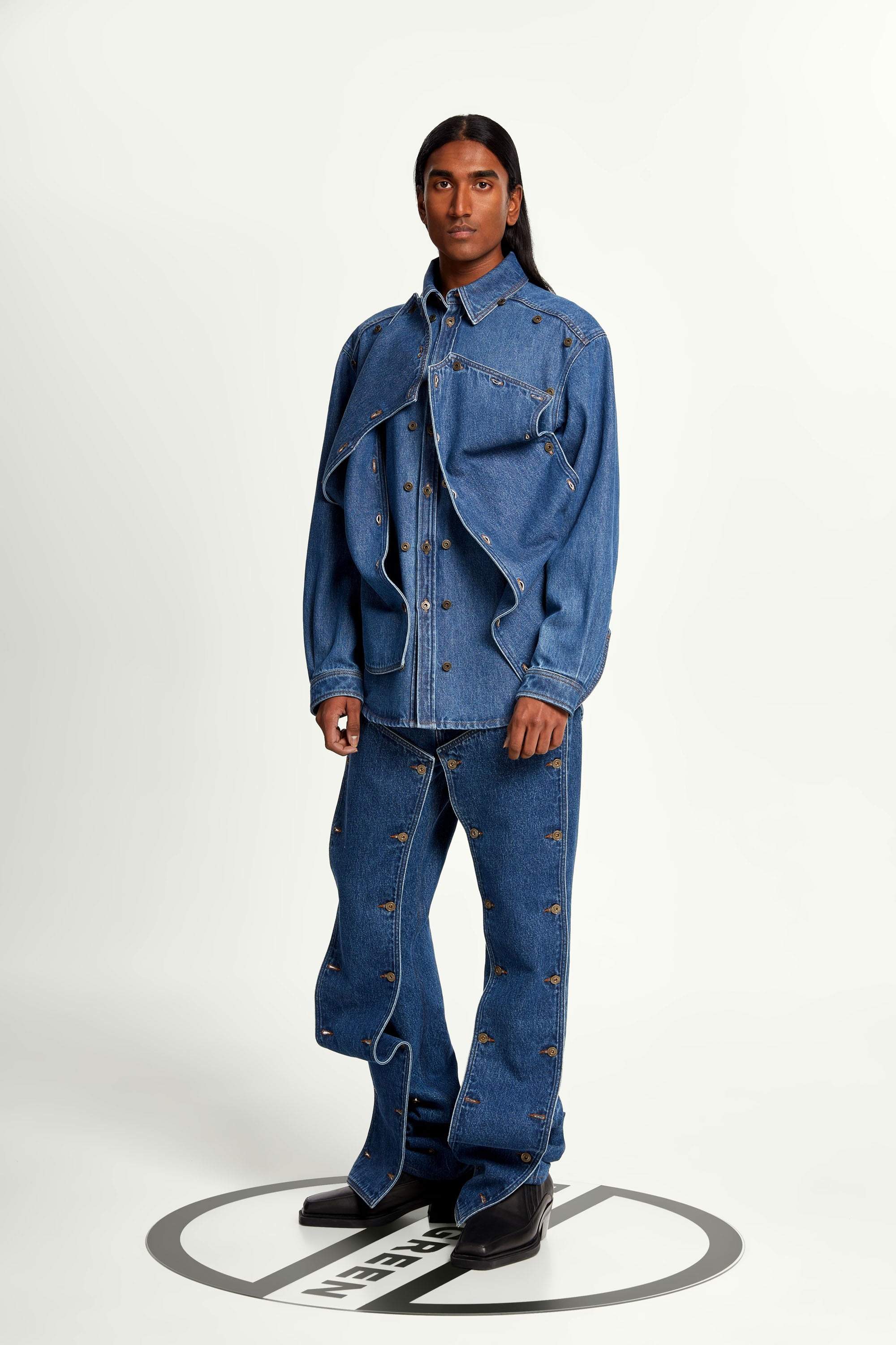 Y/Project Classic Button Panel Denim Shirt | REVERSIBLE