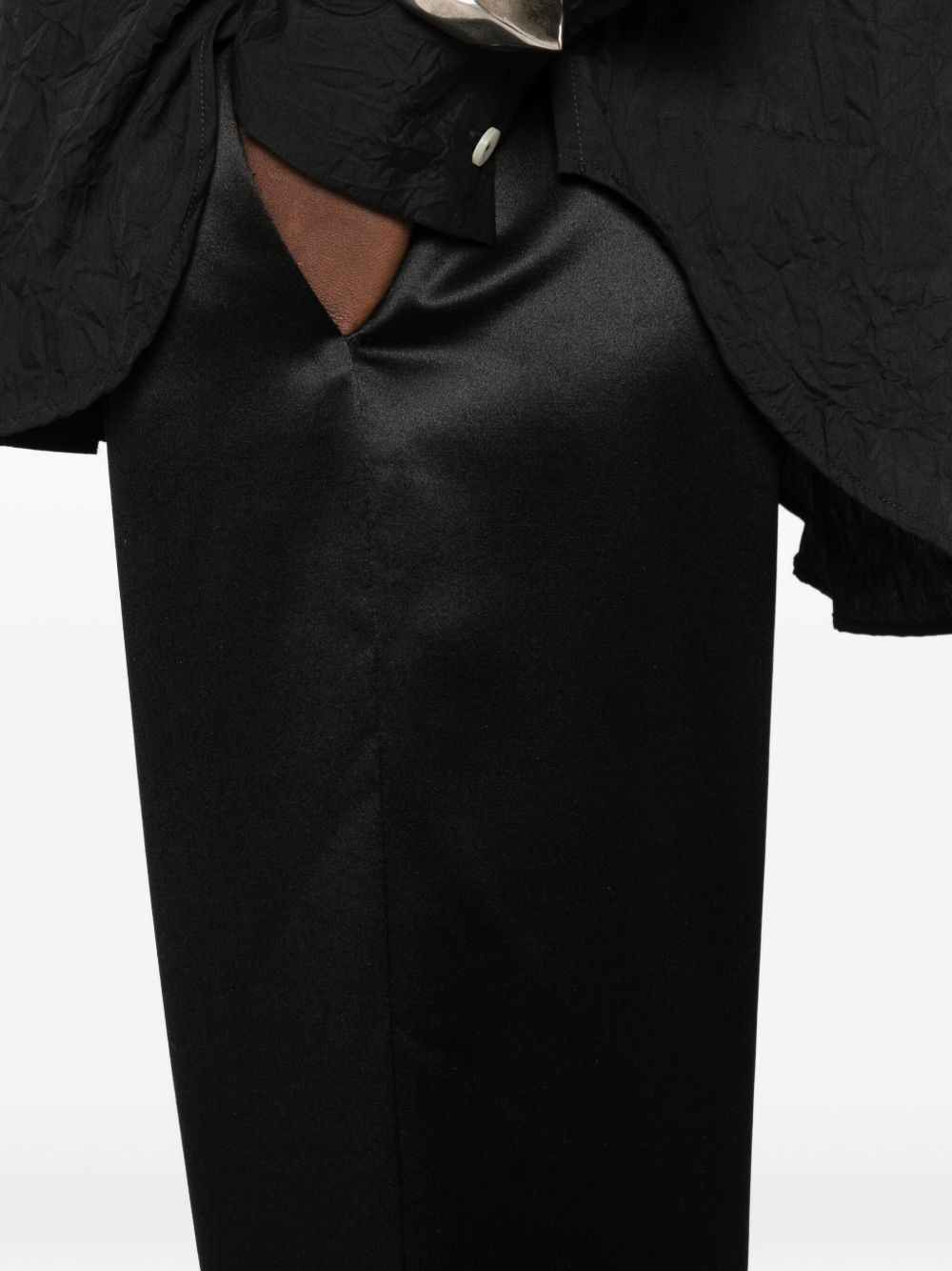 elastic-waist silk trousers - 5