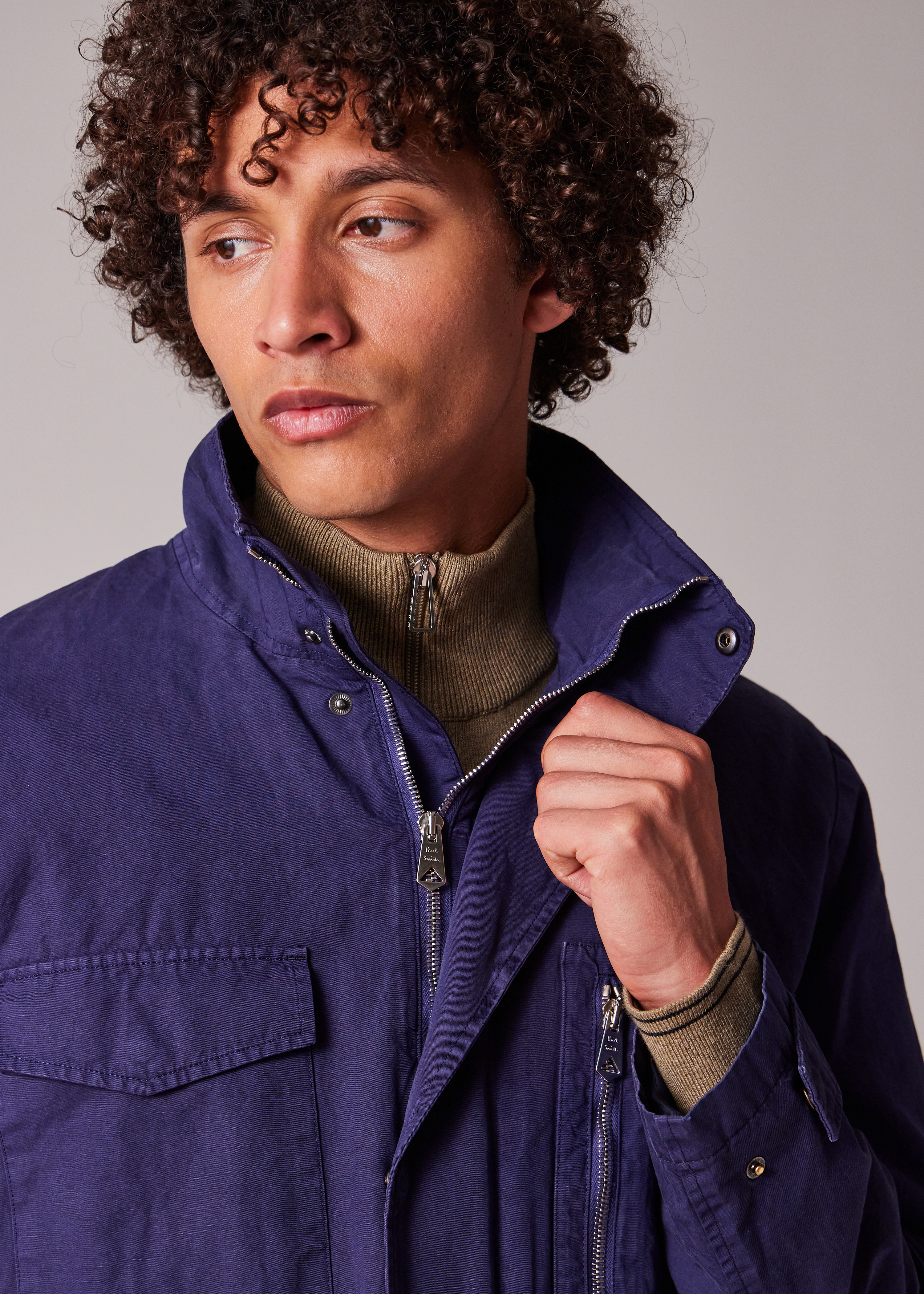 Navy Garment-Dye Cotton-Linen Field Jacket - 15