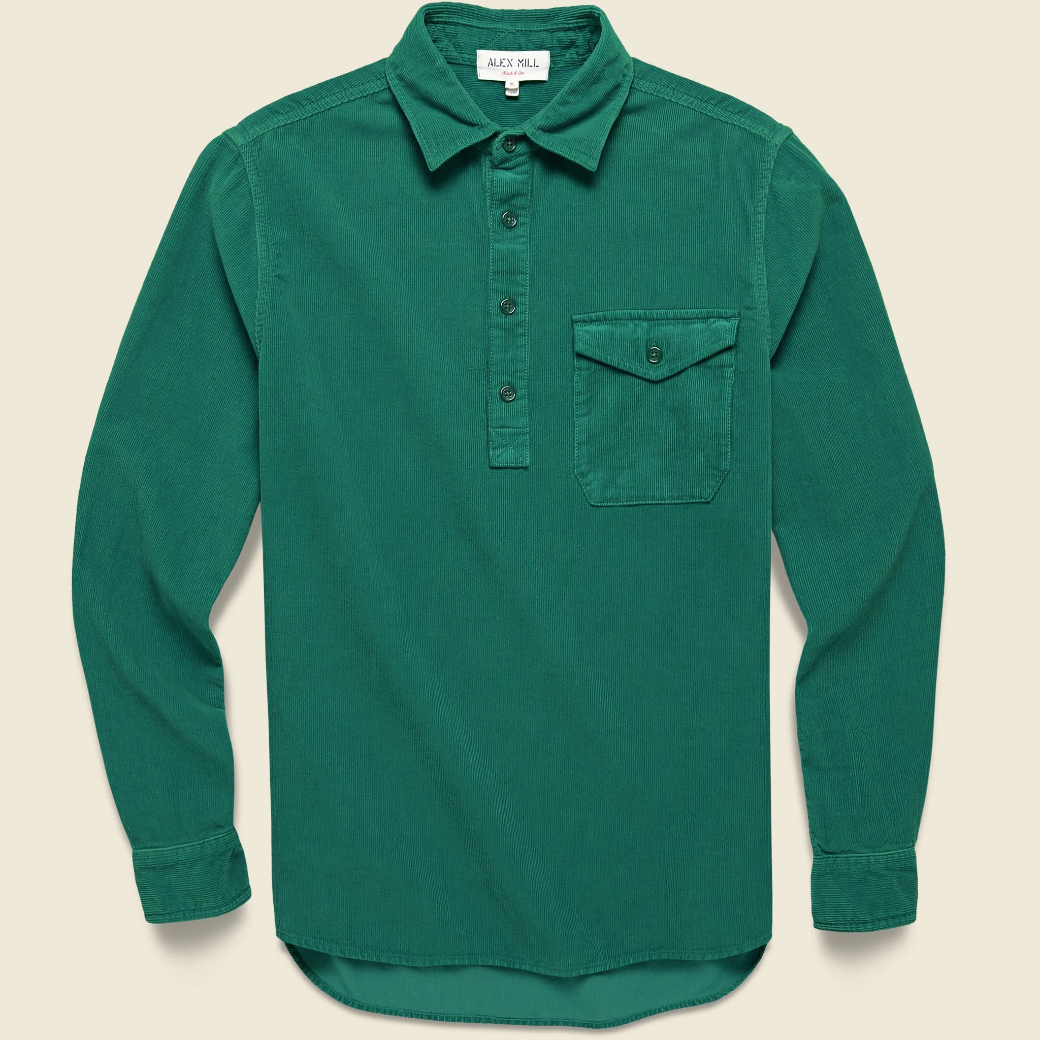 Popover Cord Shirt - Kelly Green - 1