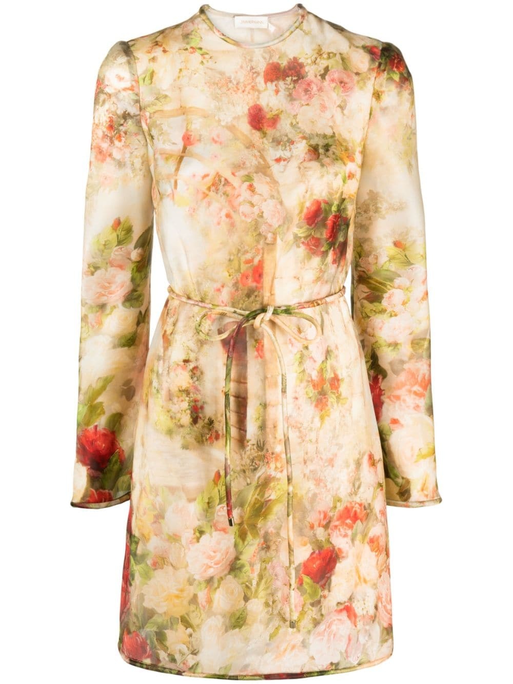 Luminosity floral-print silk minidress - 1