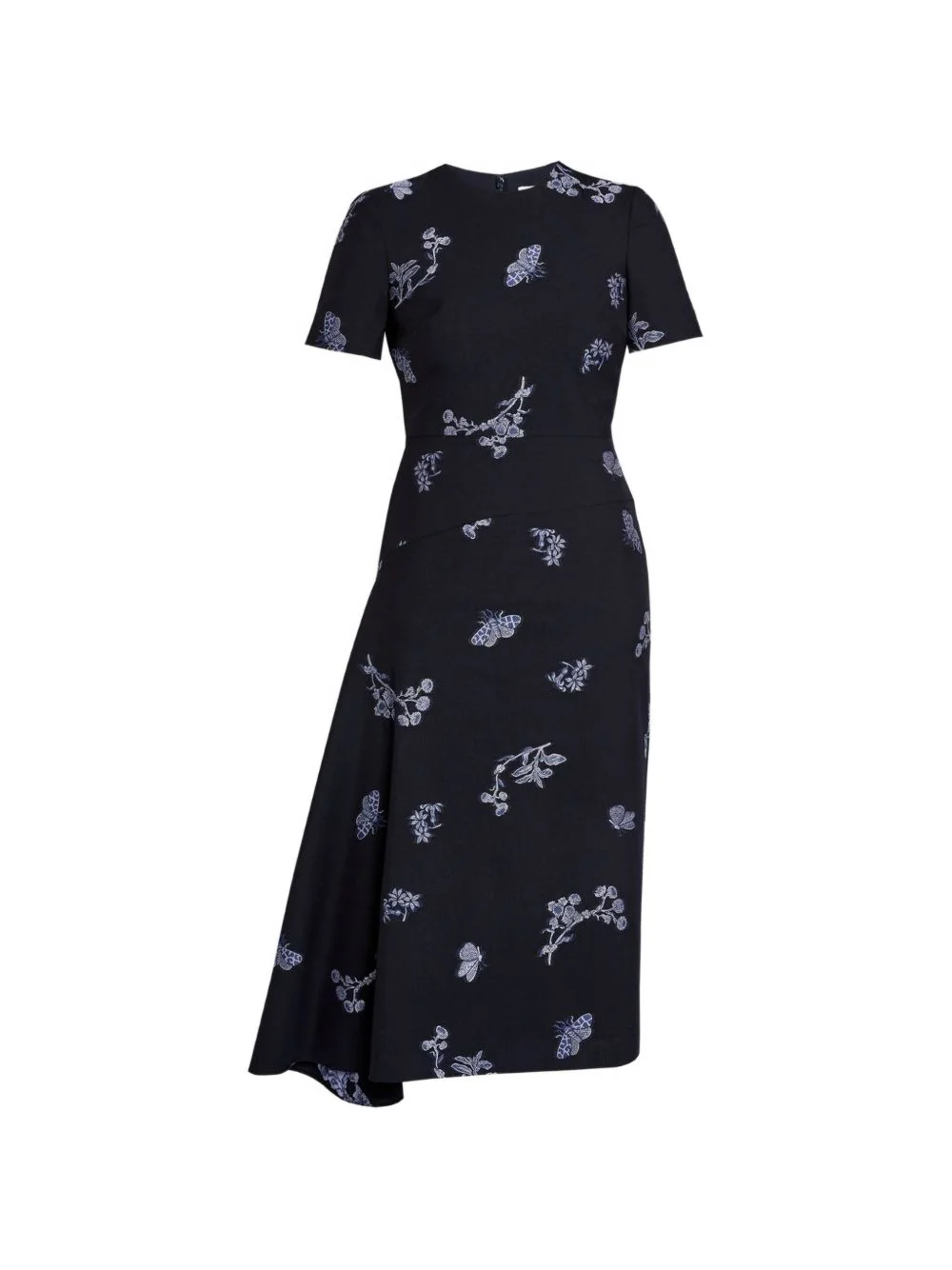 draped floral midi dress - 1