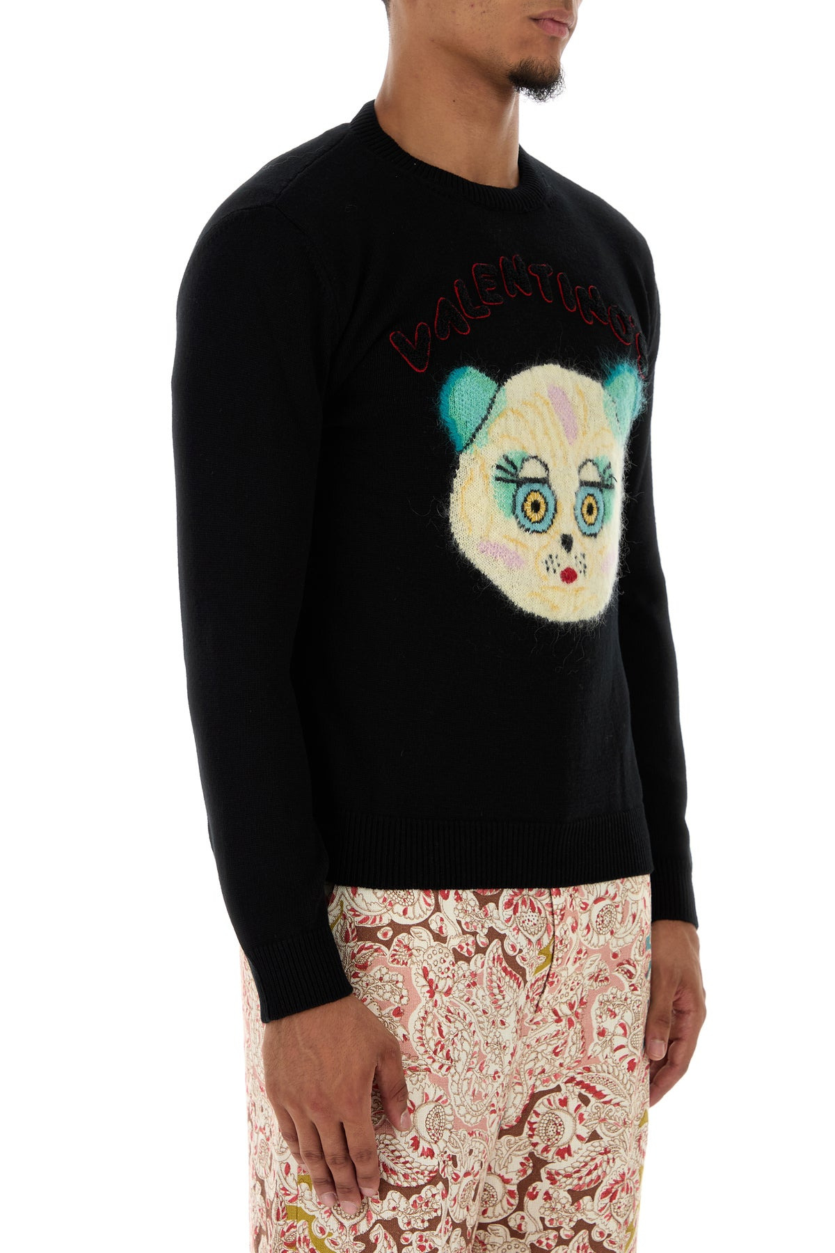 Black cotton bled sweater - 3