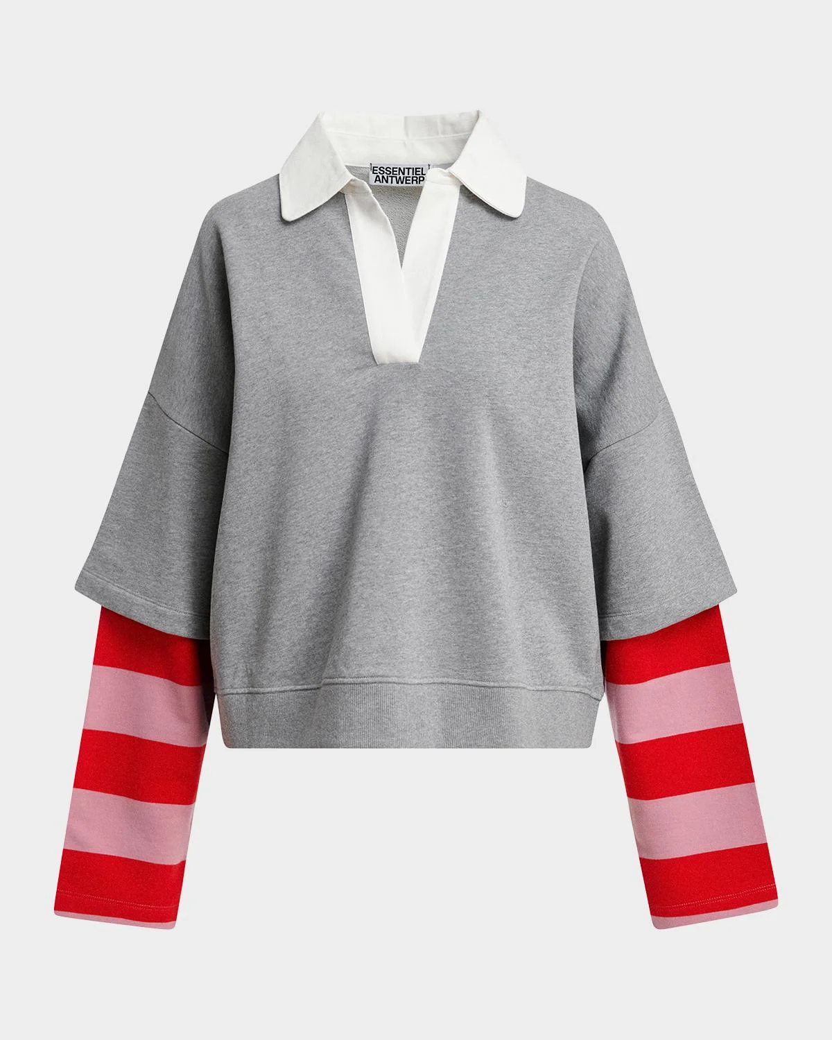 Kantelou Mixed-Media Polo Sweatshirt - 1