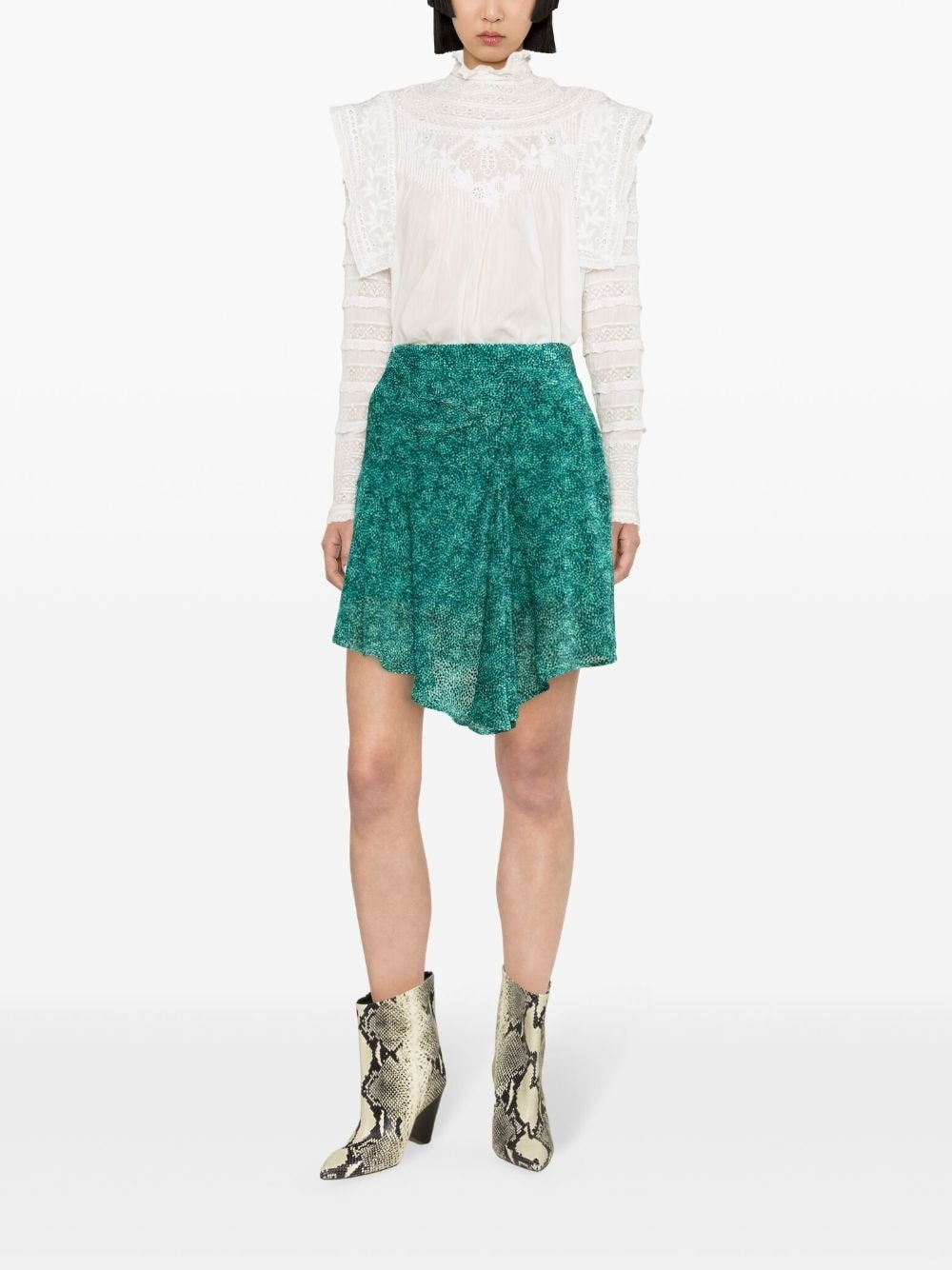 Selena velvet asymmetric skirt - 2