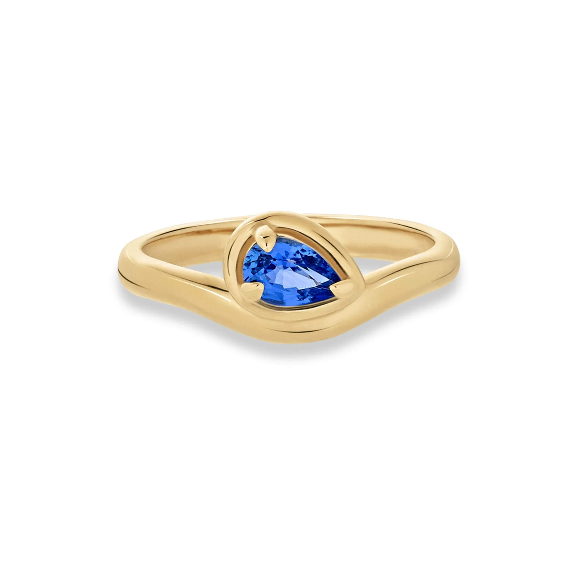 Sapphire Raindrop Merge Ring - 1