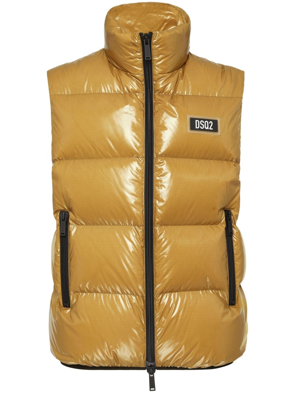 high-neck padded vest - 1