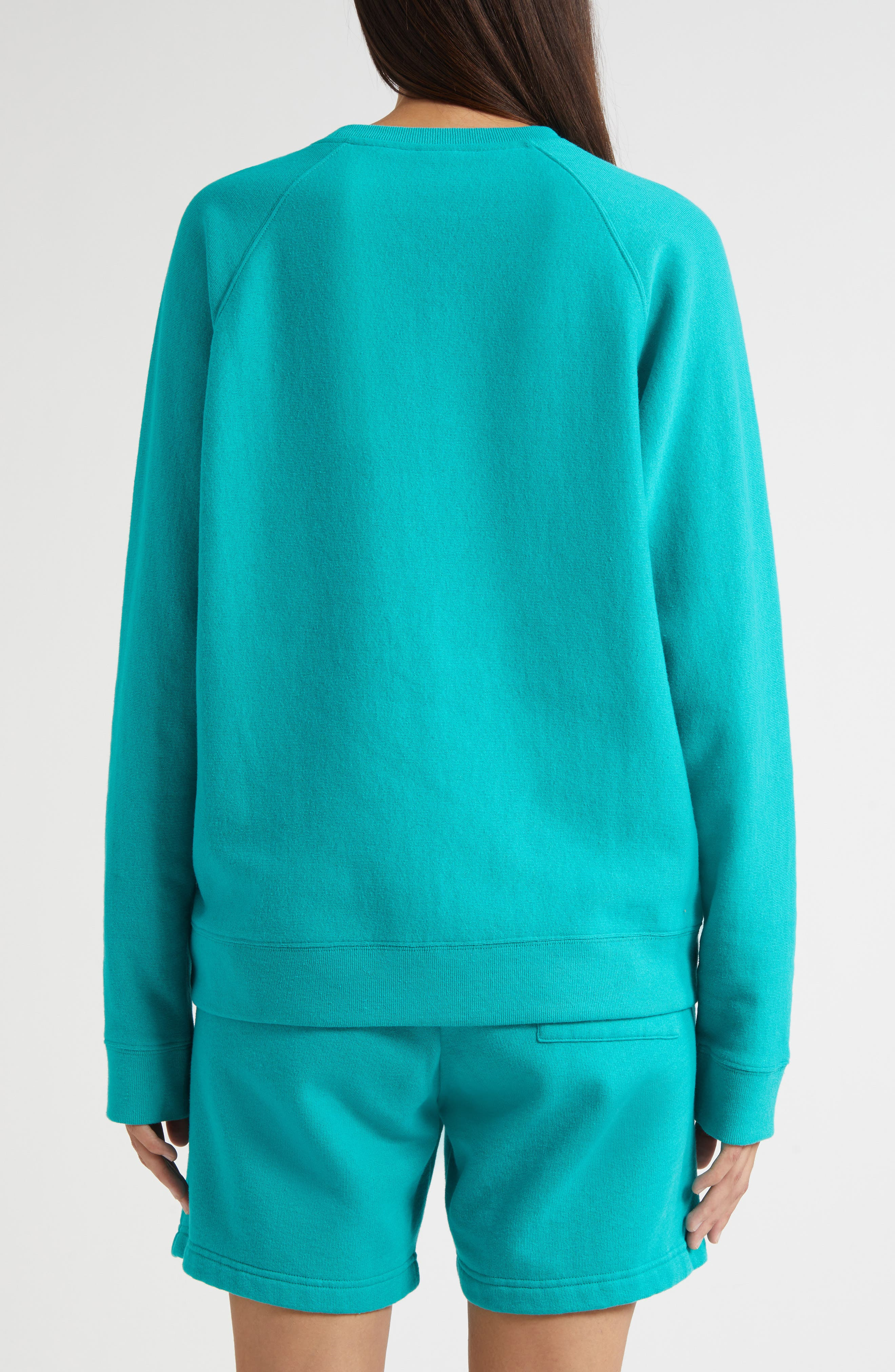 Sporty & Rich Varsity Crest Crewneck Graphic Sweatshirt in Spring Green at Nordstrom - 3