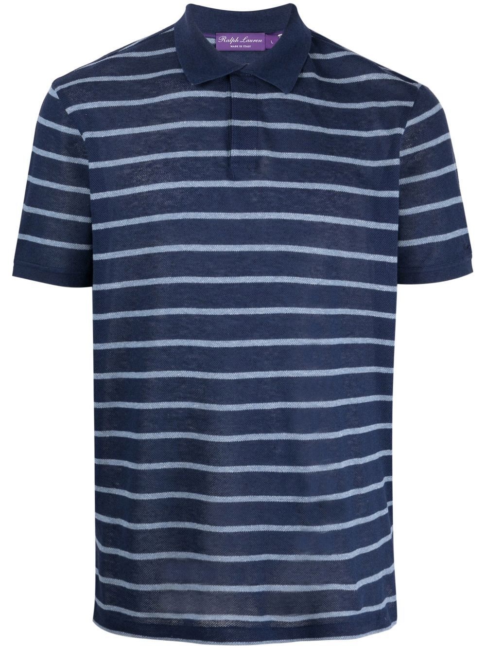 striped short-sleeve polo shirt - 1