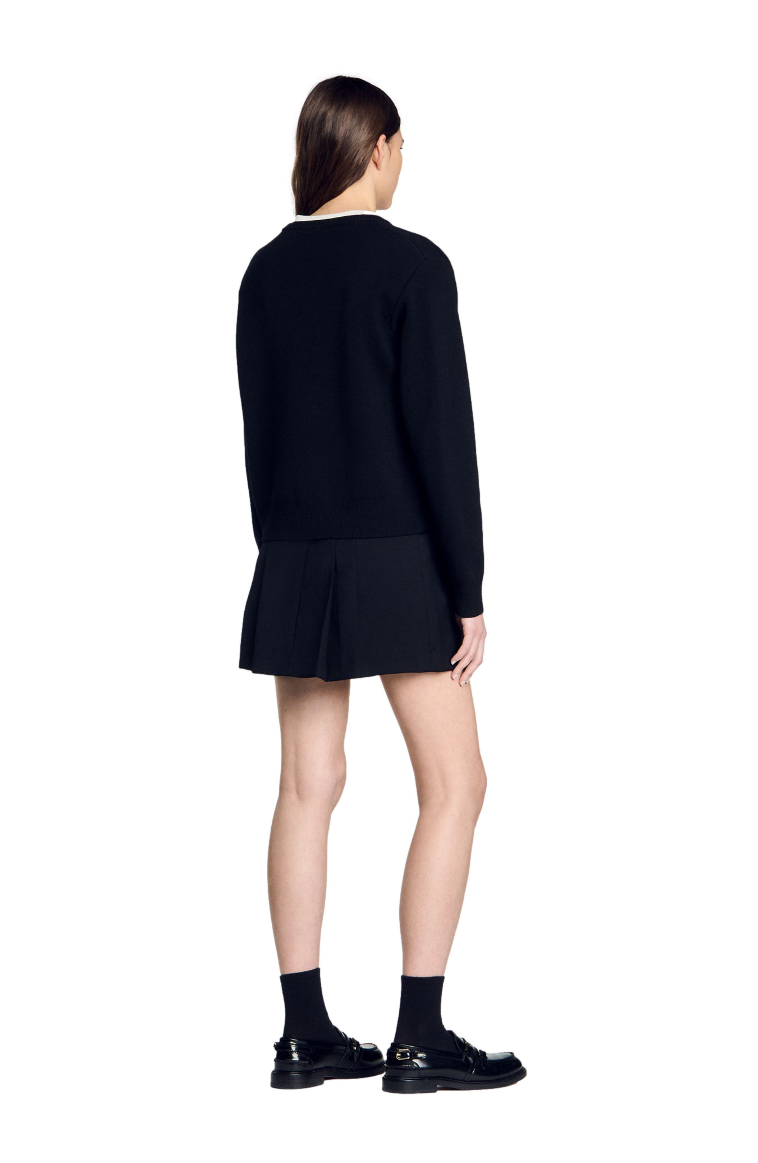 SANDRO Wool blend sweater in Black at Nordstrom - 2