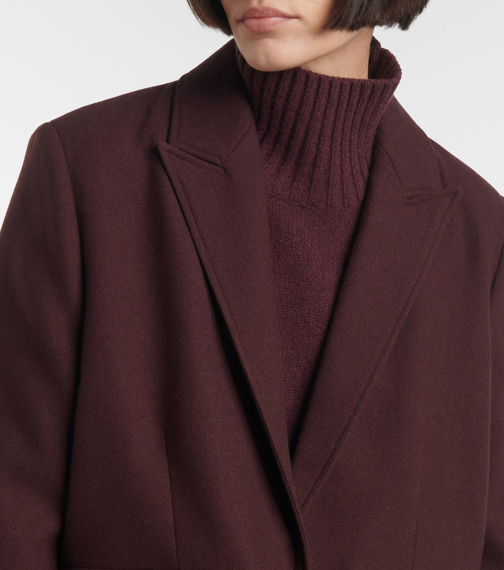Cropped single-breasted wool jacket - 4