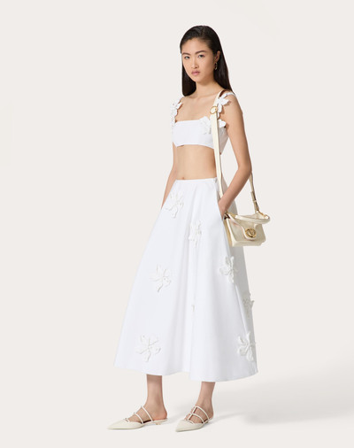 Valentino EMBROIDERED COMPACT POPELINE MIDI SKIRT outlook