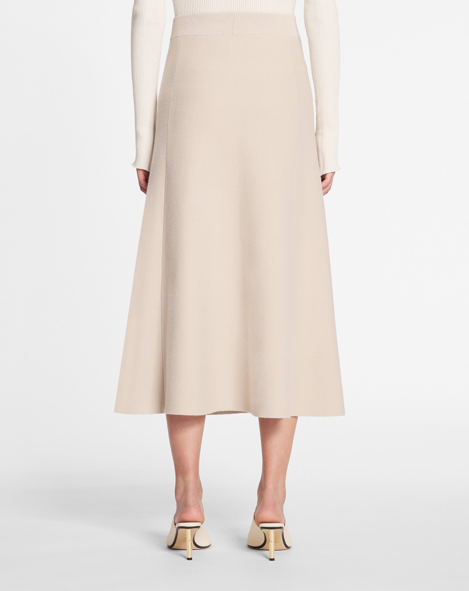 FLARED MIDI SKIRT IN WOOL AND CASHMERE - 4
