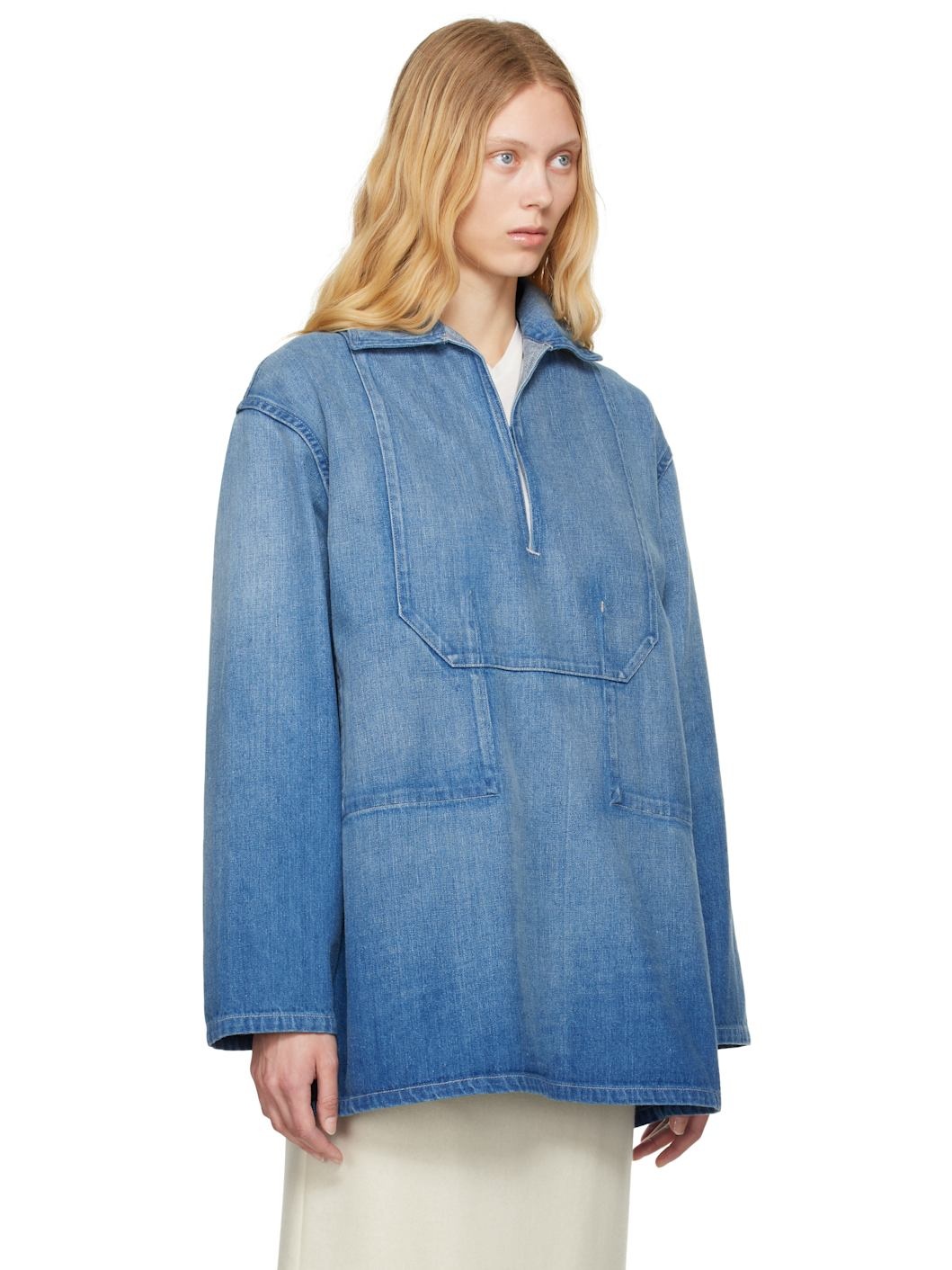 Blue Selvedge Faded Light Denim Shirt - 2