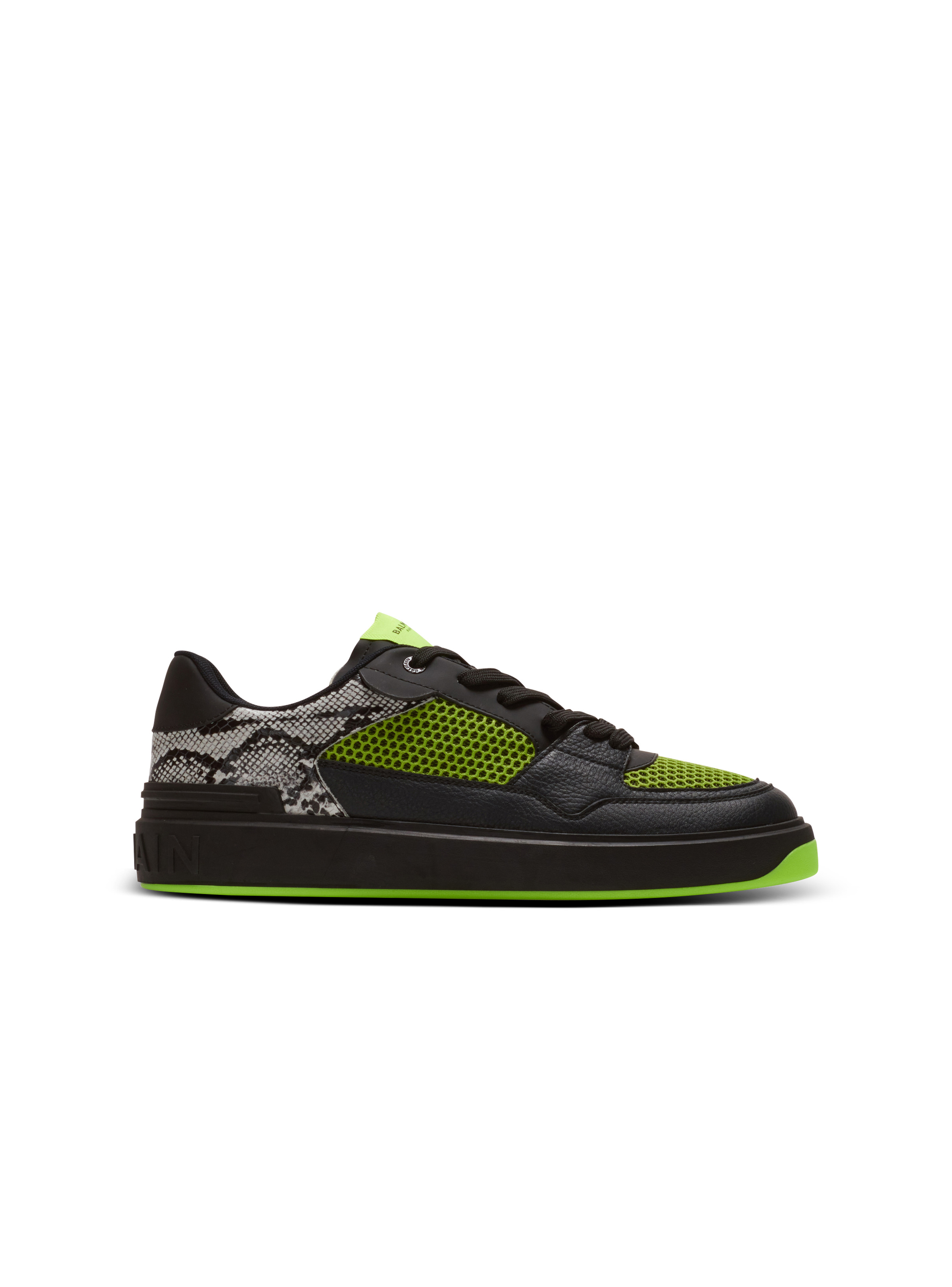 B-Court Flip snakeskin-effect leather and mesh trainers - 1