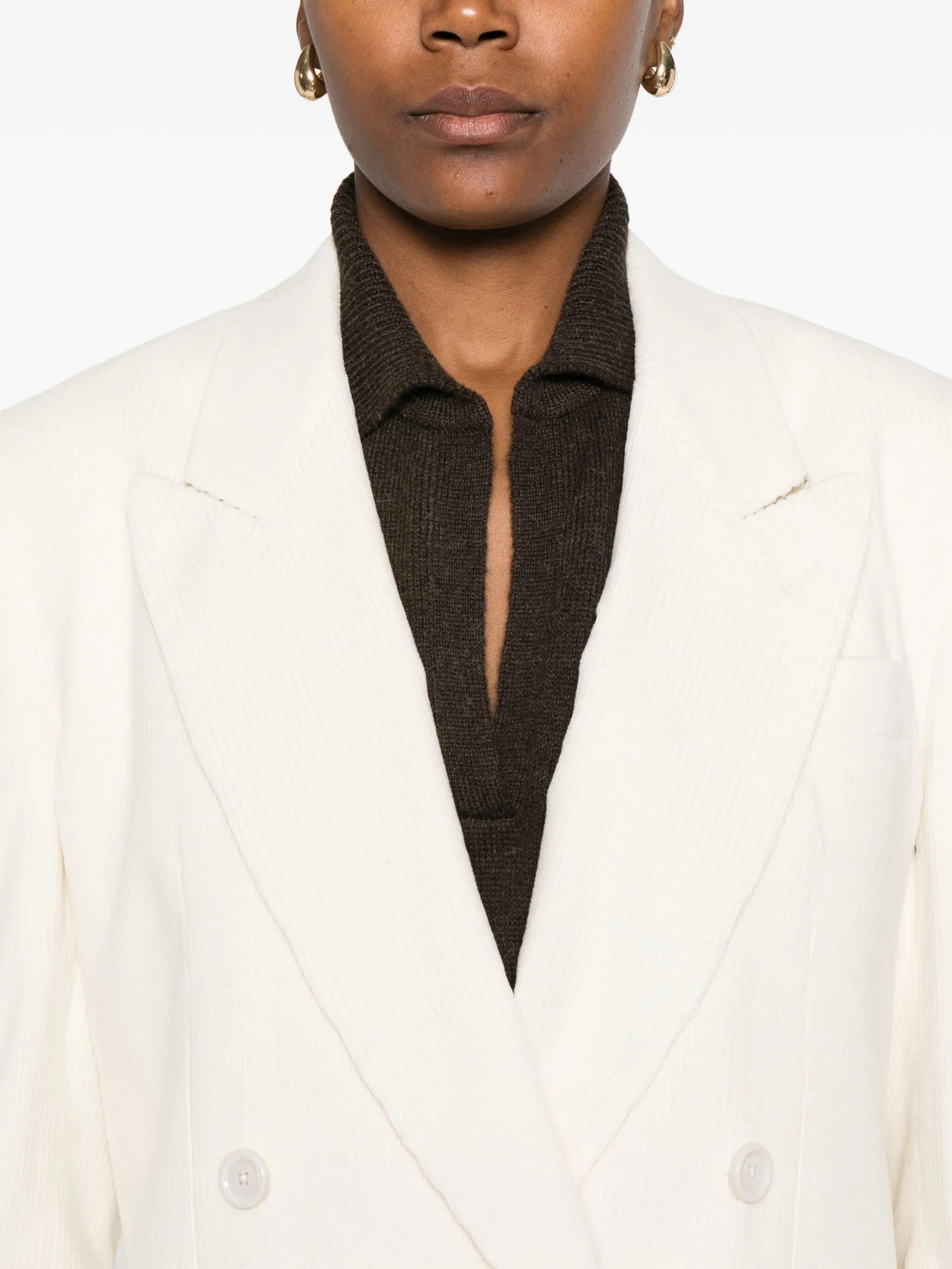 Lardini Double-breasted Corduroy Blazer - 5