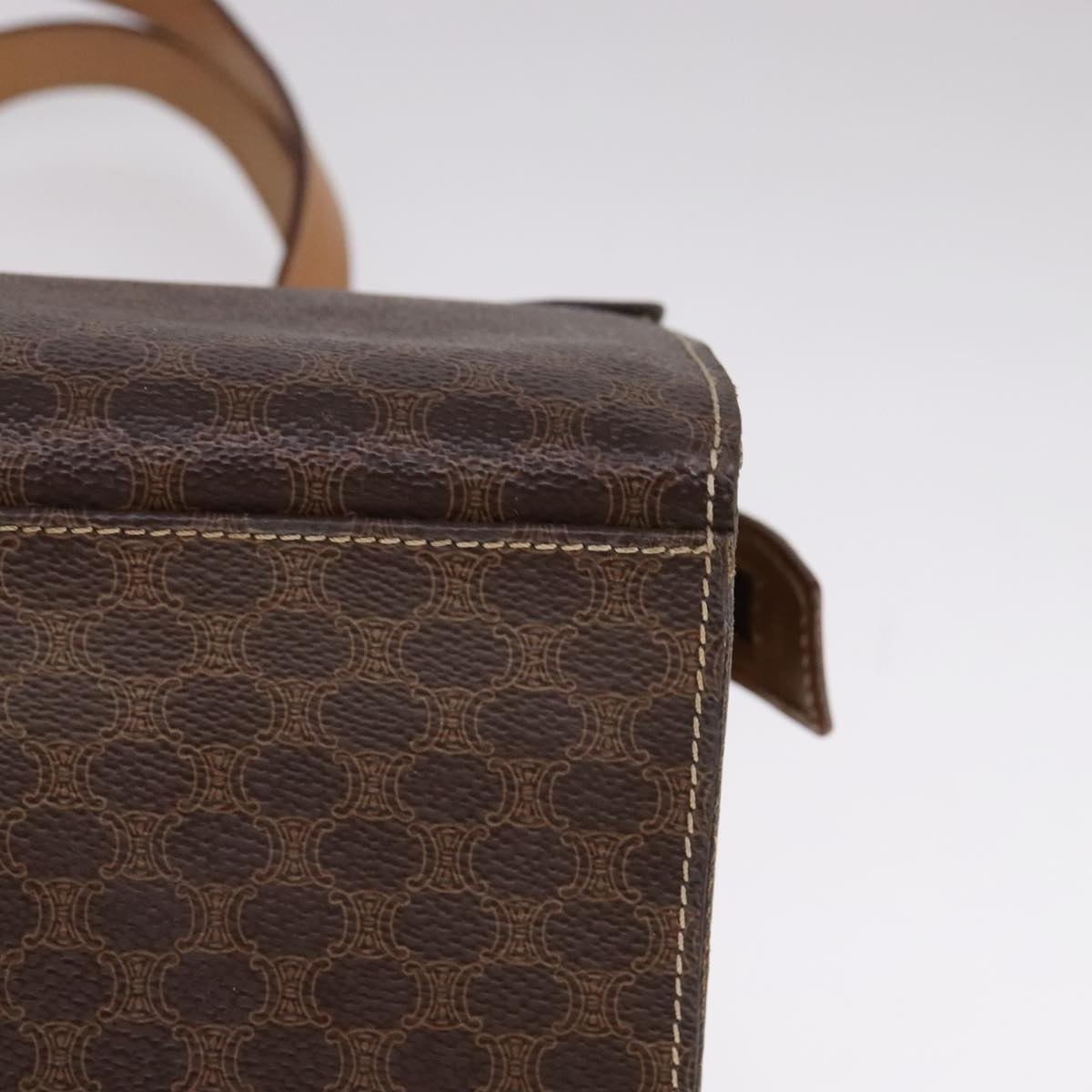 CELINE Macadam Canvas Hand Bag Pvc Leather Brown - 10