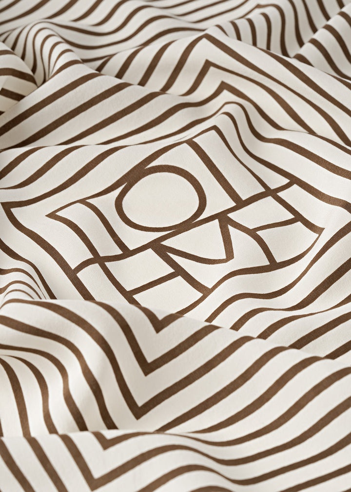 Signature monogram silk scarf vanilla/mocha - 5