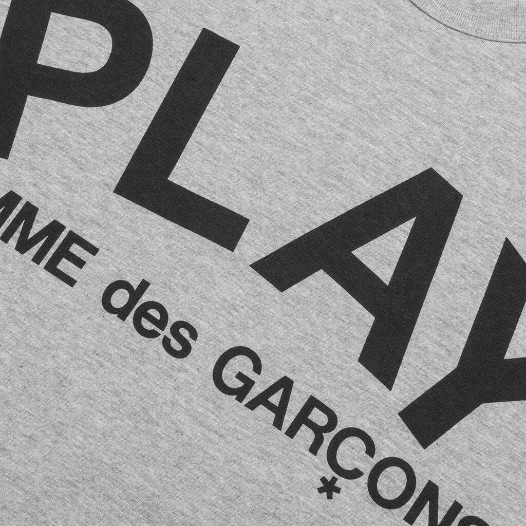 COMME DES GARCONS PLAY TEXT T-SHIRT - GREY - 4