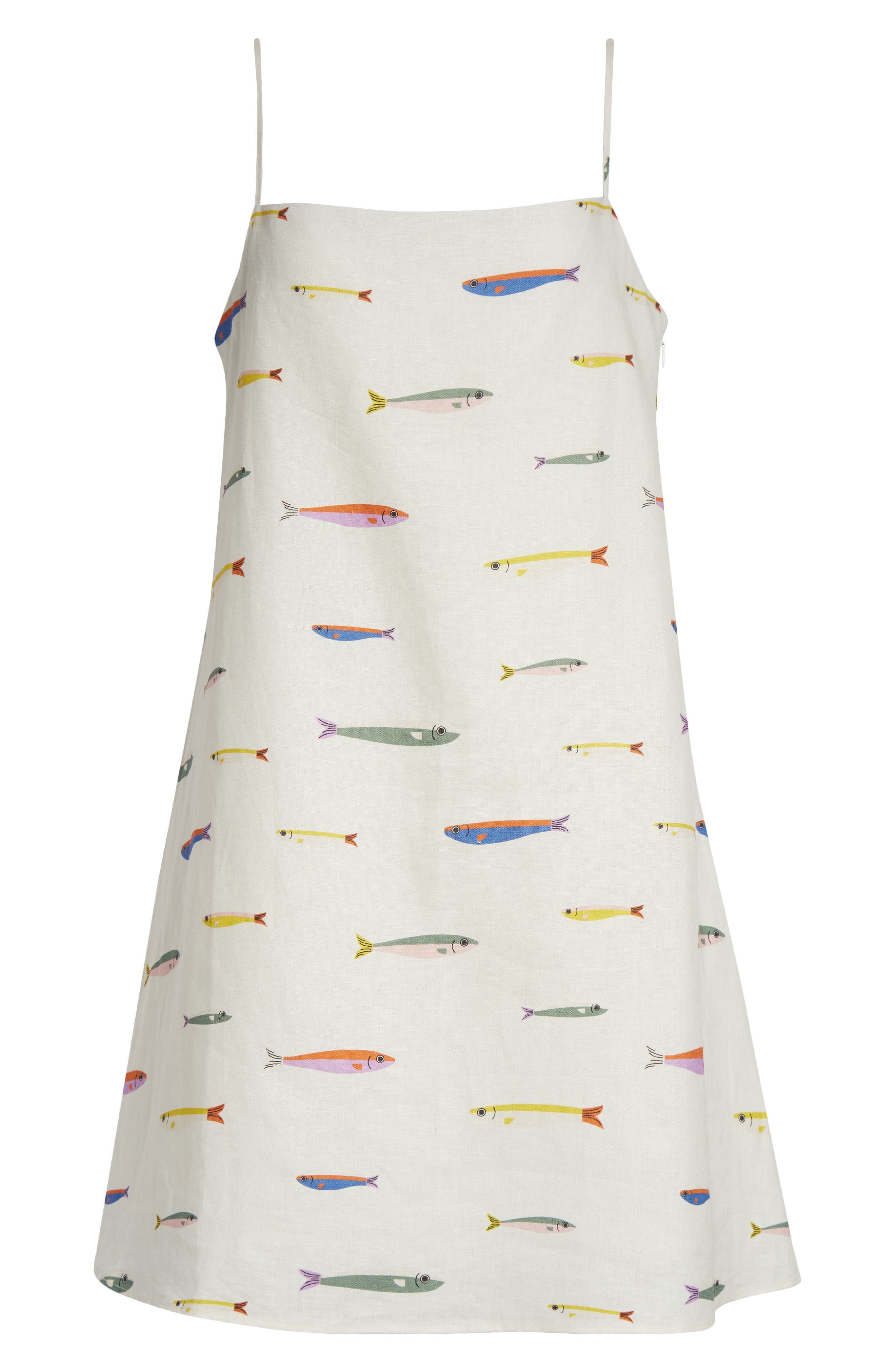 STAUD Laura Linen Minidress in Pop Sardines Ivory at Nordstrom - 5