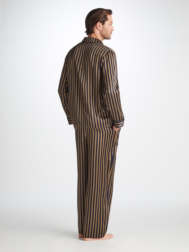 Men's Pajamas Brindisi 107 Silk Satin Navy - 5
