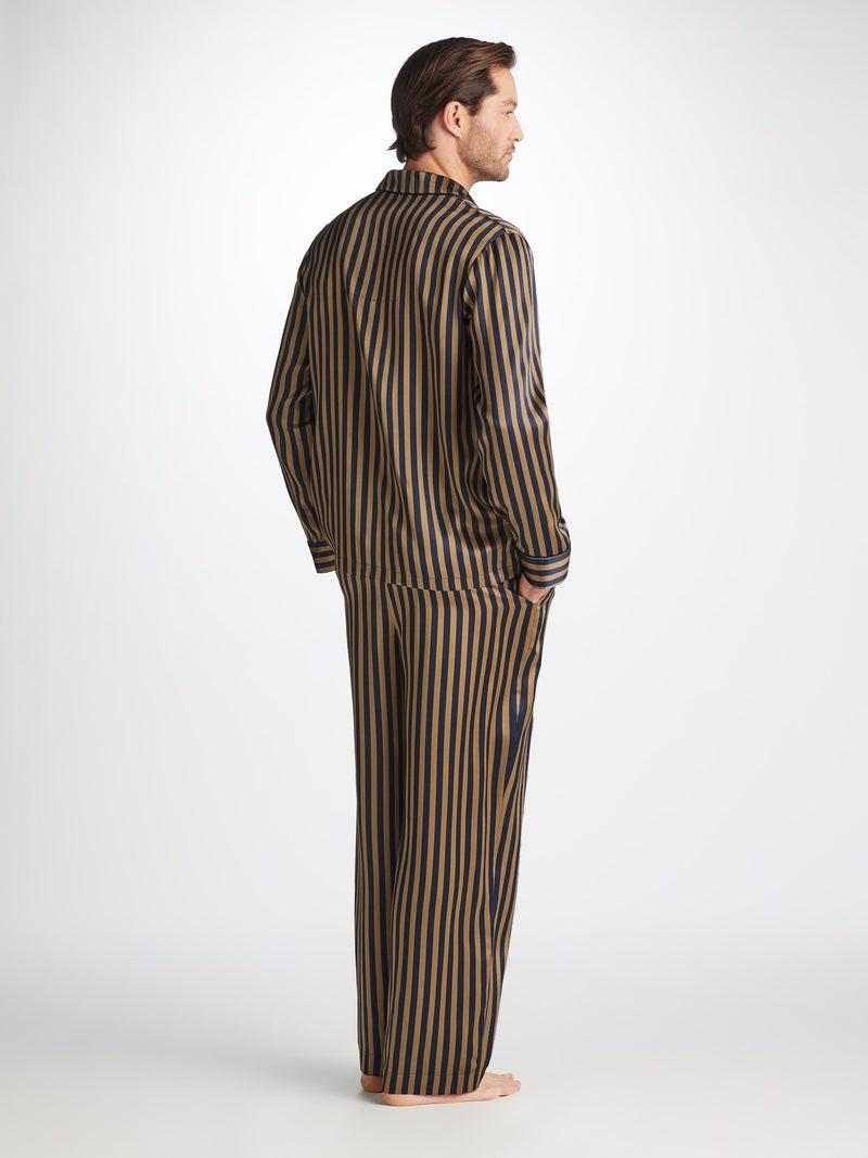 Men's Pajamas Brindisi 107 Silk Satin Navy 4