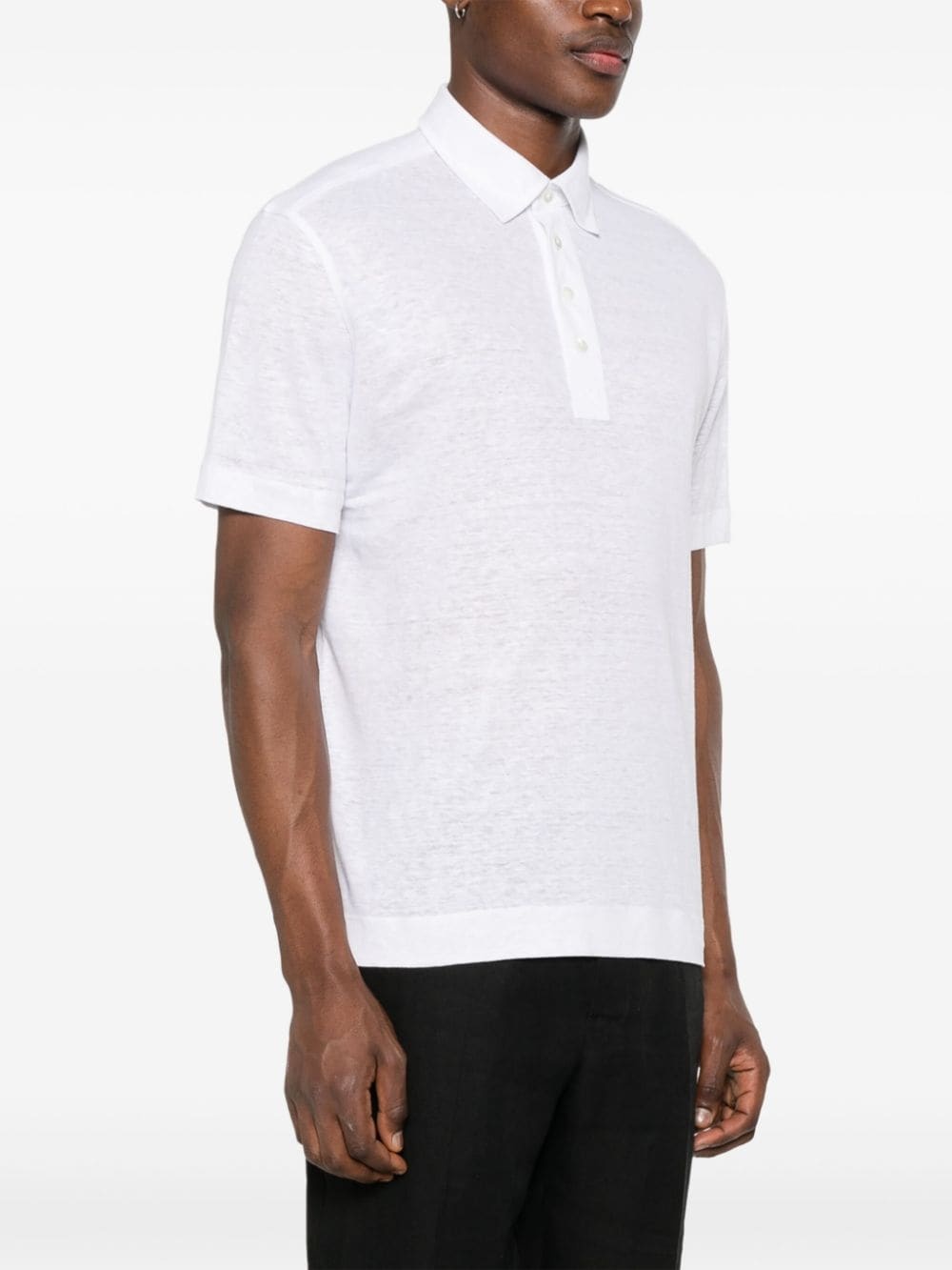 linen polo shirt - 3