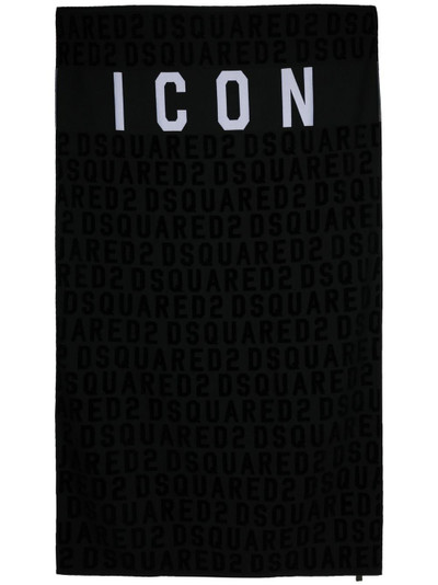 DSQUARED2 logo-print cotton towel outlook