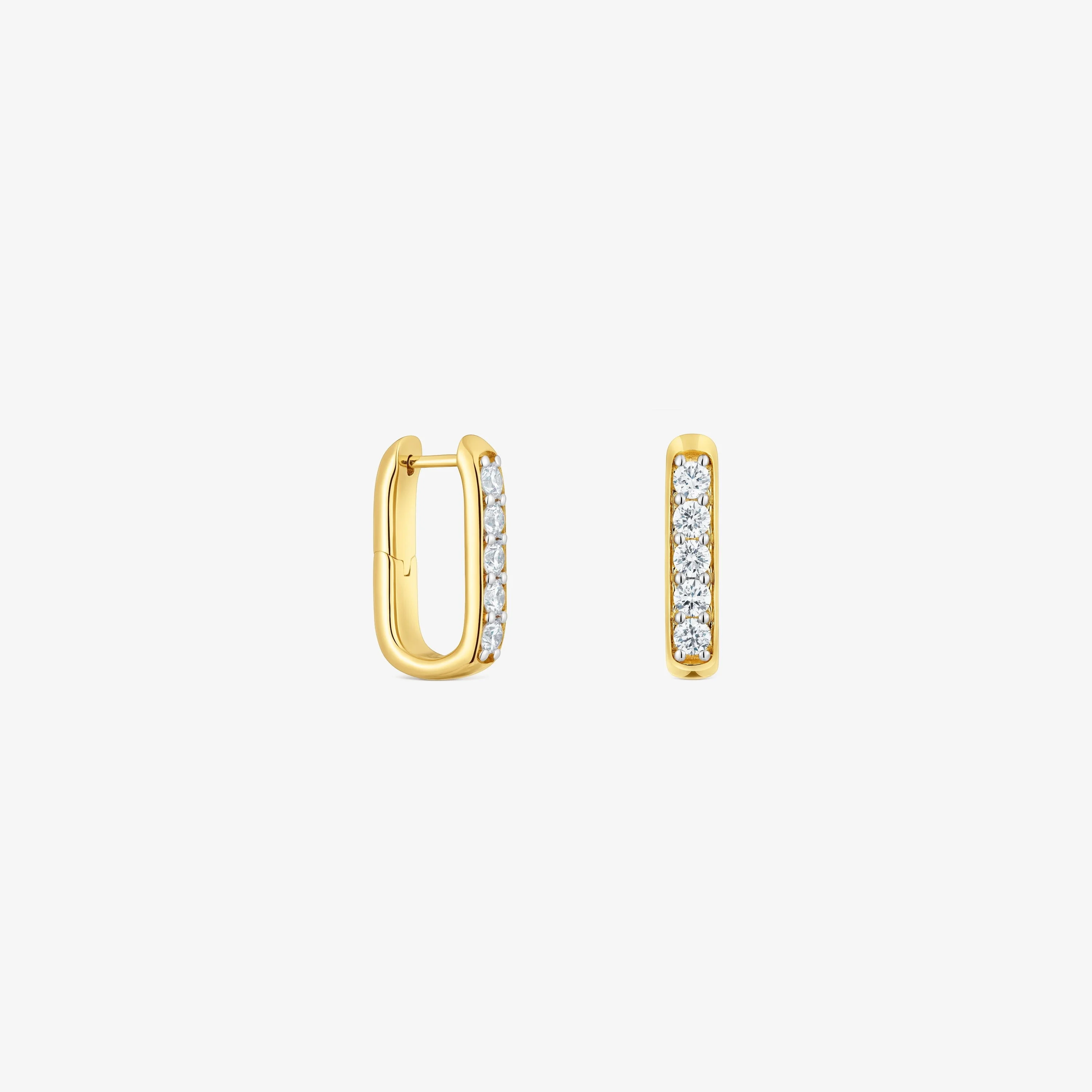 18.5 mm Hoop earrings with 18K gold vermeil and laboratory-grown diamonds Line LGD - 1
