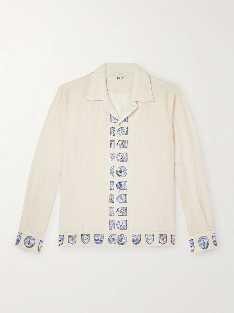 Ski Season Camp-Collar Printed Cotton and Silk-Blend Shirt - 1