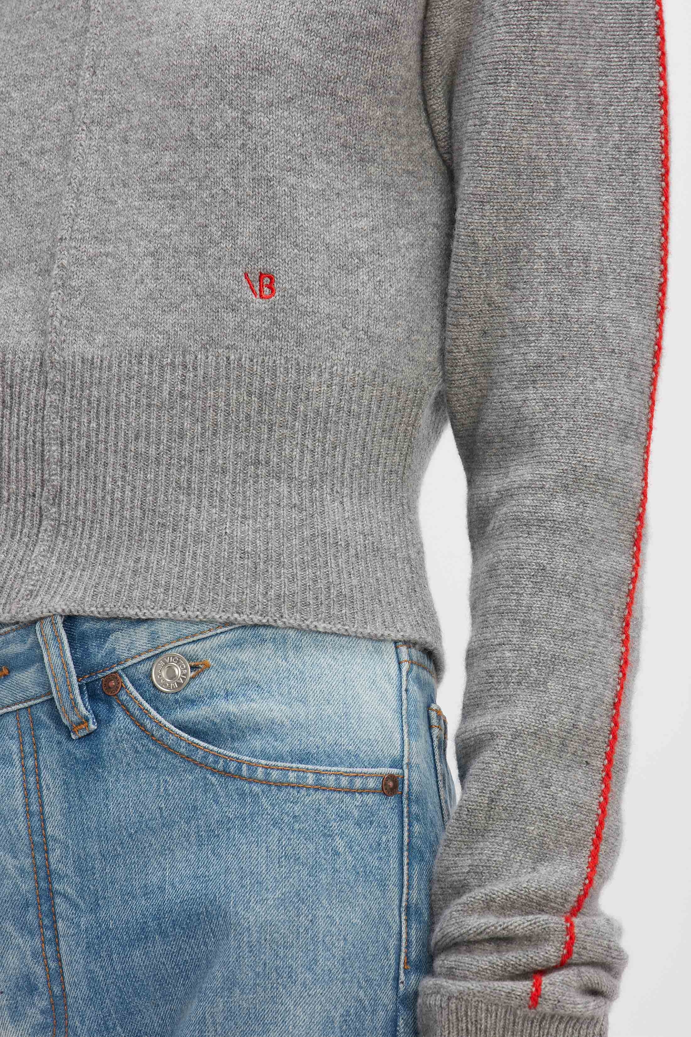 Polo Neck Jumper in Grey Marl - 6