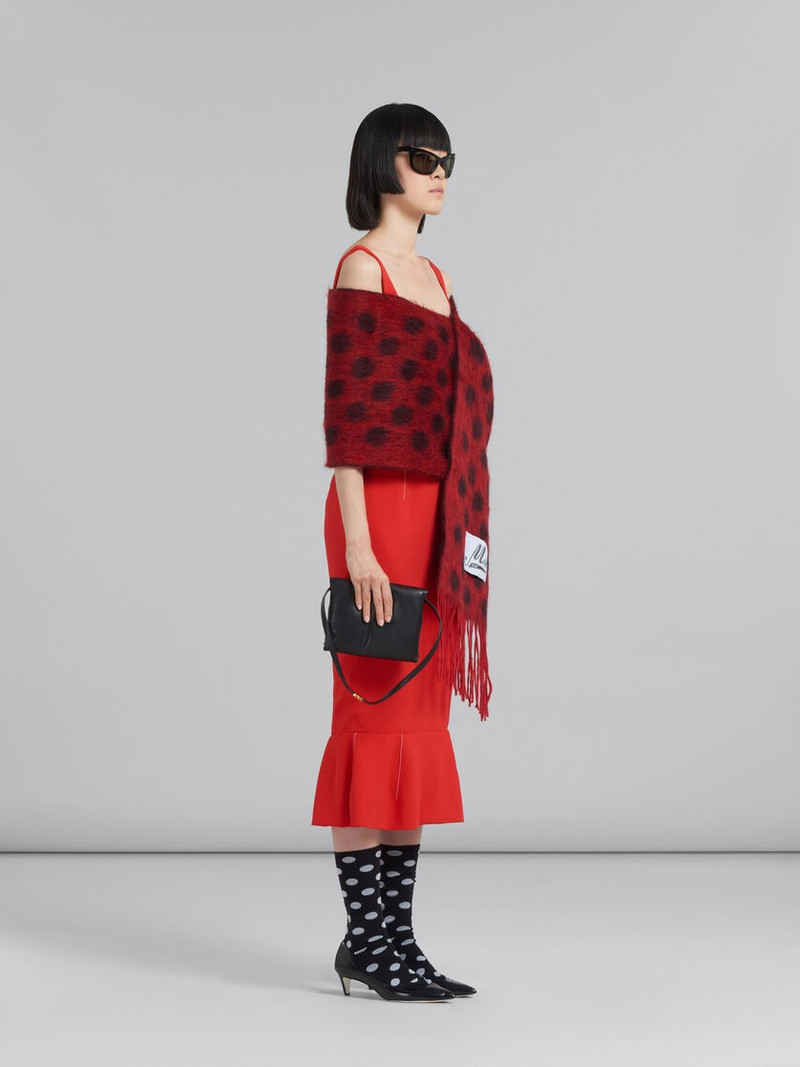 RED CADY SHEATH DRESS 와 FLOUNCE HEM 6