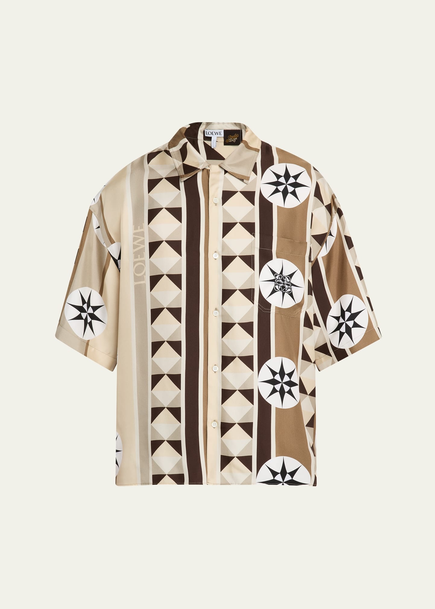 Men's Silk Compass Pocket Camp Shirt - 1