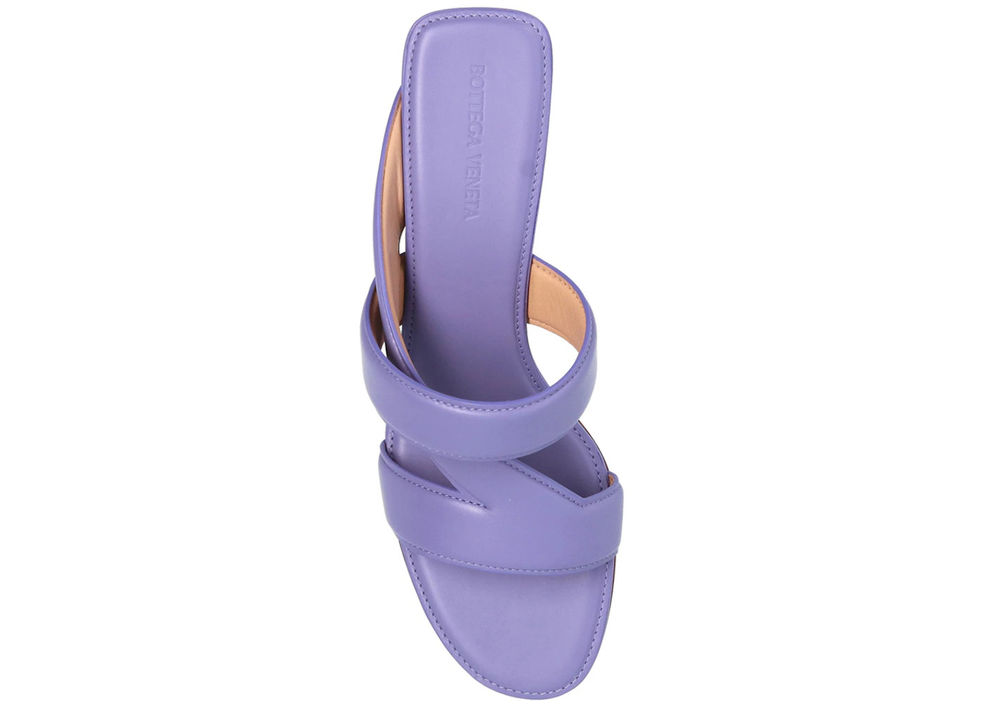 Bottega Veneta Leather Crossover-Strap Sandal Purple (Women's) - 2