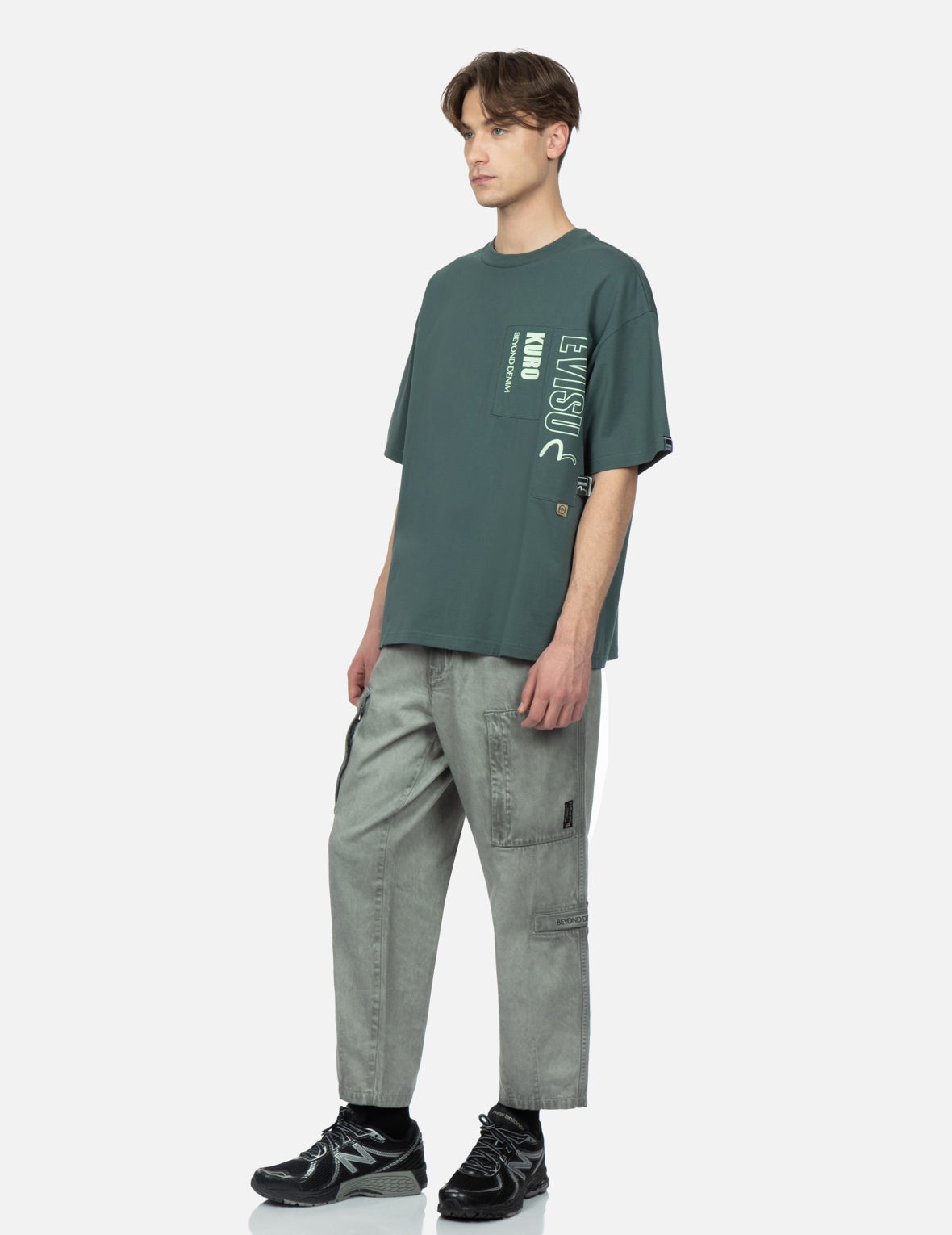 Seagull Embroidery Garment Dye Denim Pants - 3