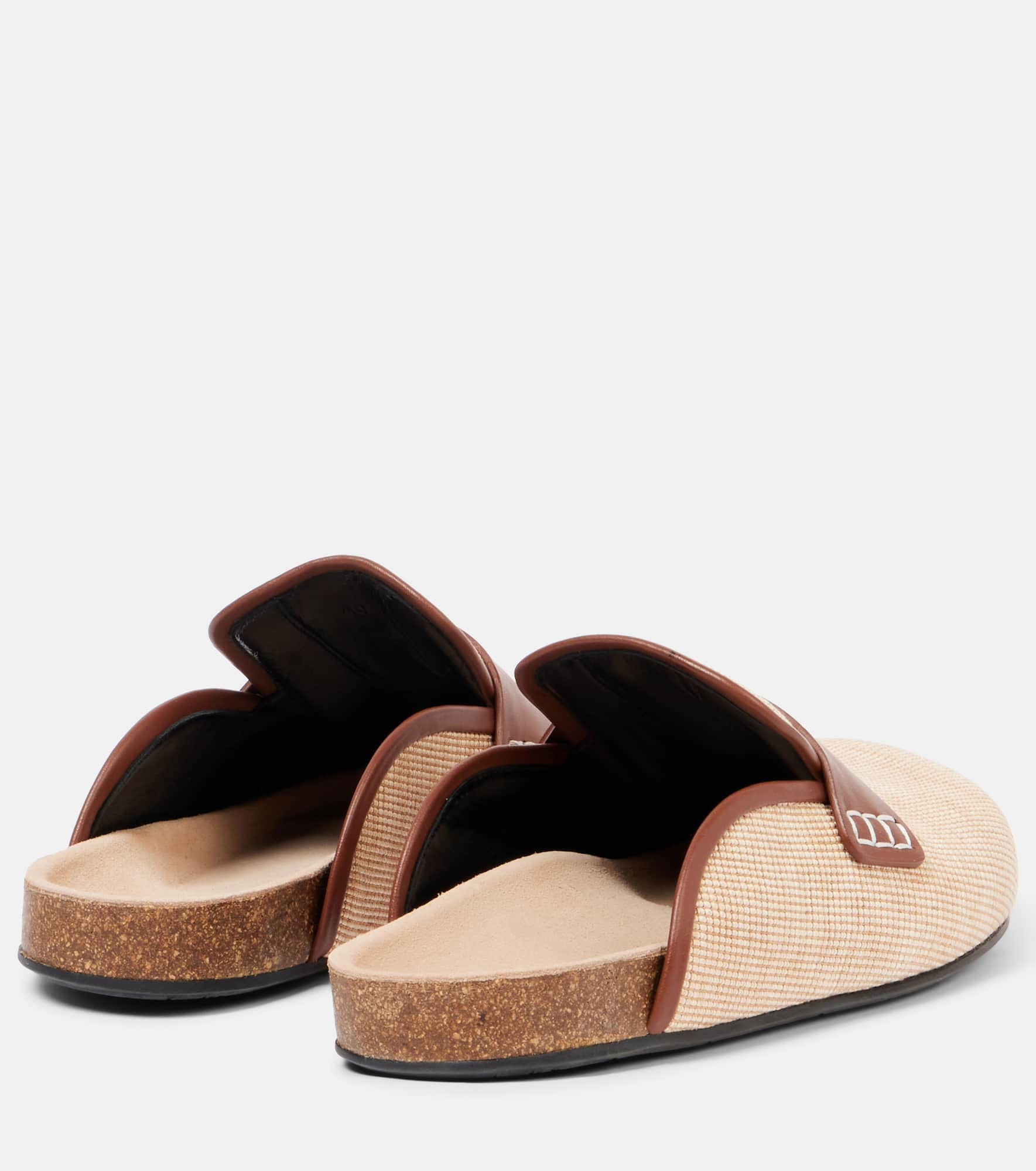 Leather-trimmed mules - 2