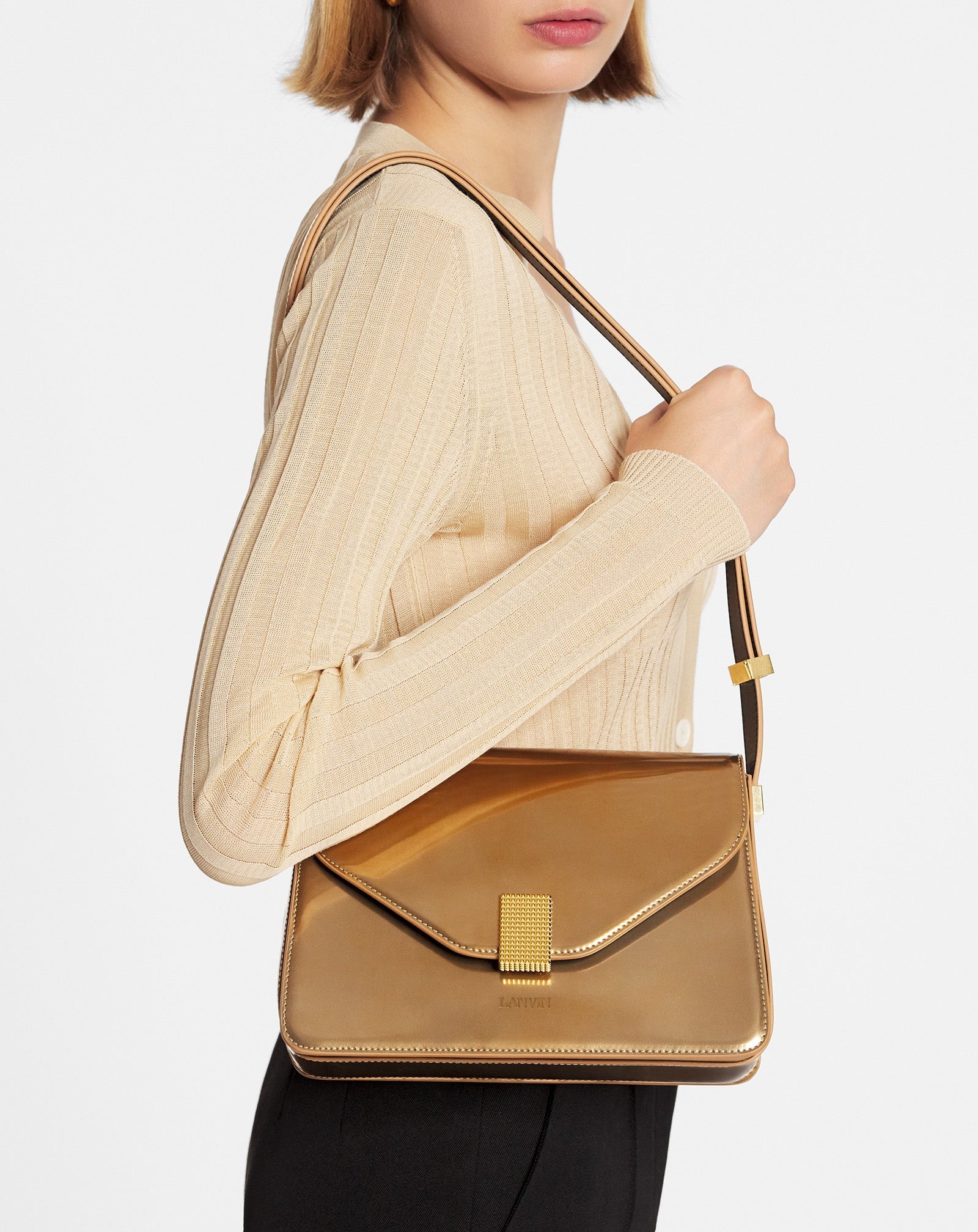SMALL CONCERTO BAG IN METALLIC LEATHER - 2
