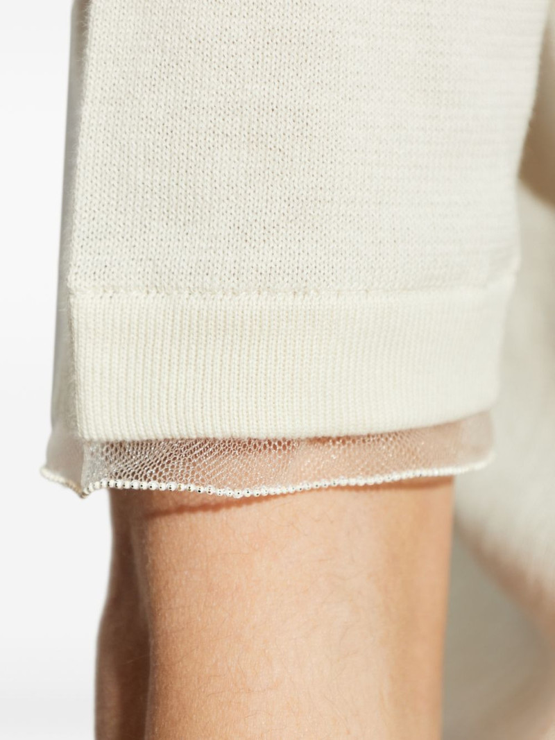 tulle-trim knitted T-shirt 5