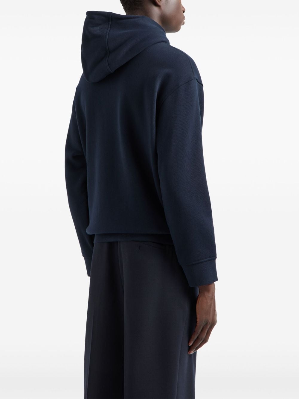 embossed-logo jersey hoodie - 3