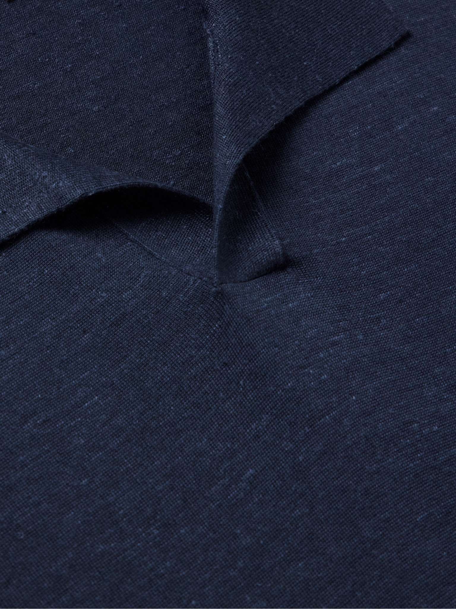 Silk, Cashmere and Linen-Blend Polo Shirt - 4