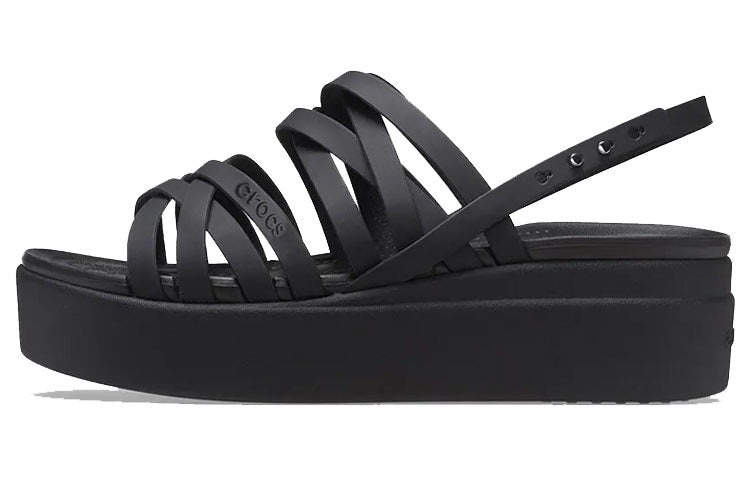 (WMNS) Crocs Brooklyn Strappy Black Sandals 206751-001 - 2